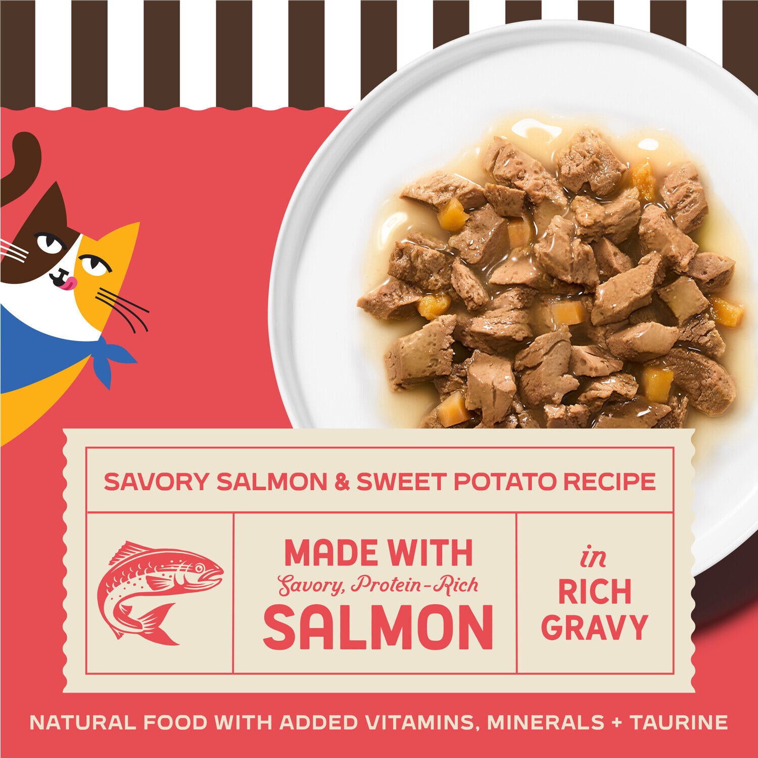 Merrick Purrfect Bistro Savory Salmon And Sweet Potato Recipe Wet Adult Cat Food In Gravy, 3 Oz. - 24 Pack