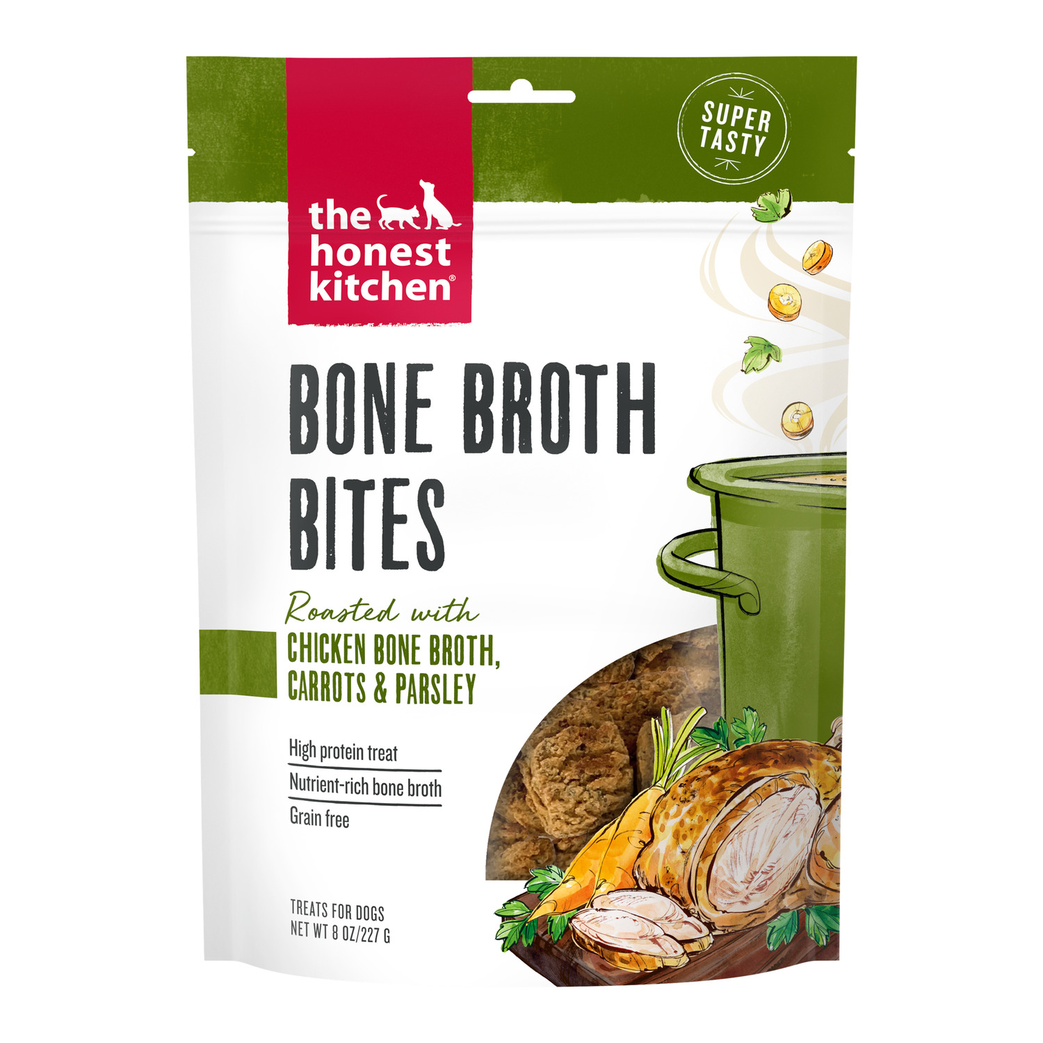 The Honest Kitchen Bone Broth Bites Roasted With Chicken Bone Broth Dog Treats, 8-Oz