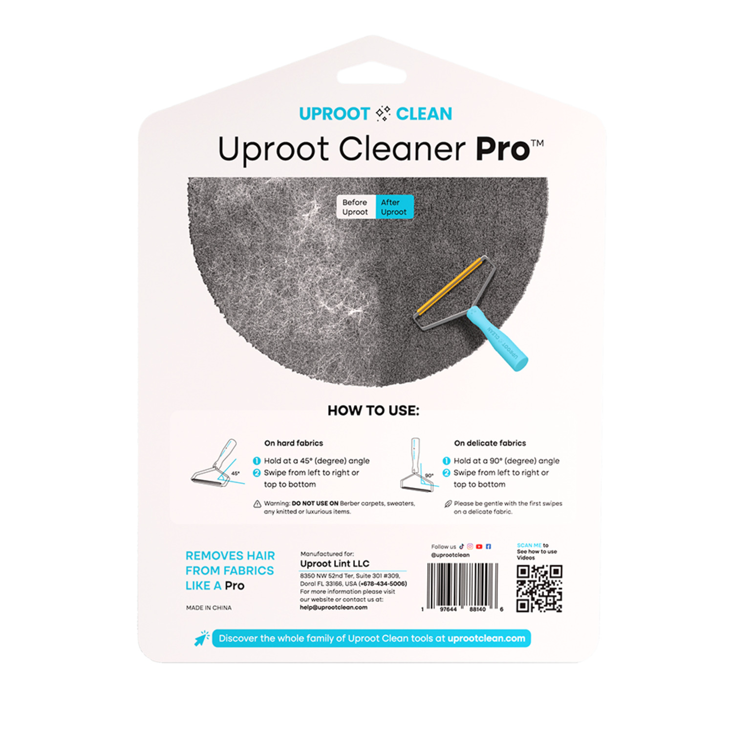 Uproot Clean Cleaner Pro Pet Hair Removal Tool, 1 Each