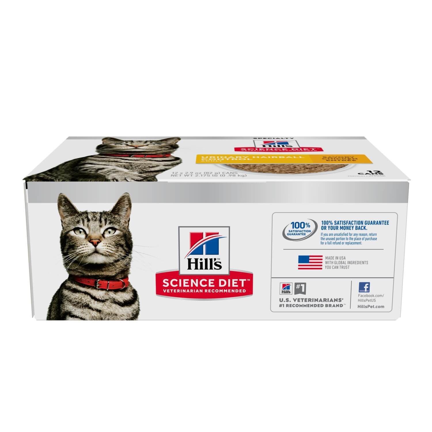 Hill's Science Diet Adult Urinary & Hairball Control Wet Cat Food, 2.9-Oz Multi-Pack Of 12