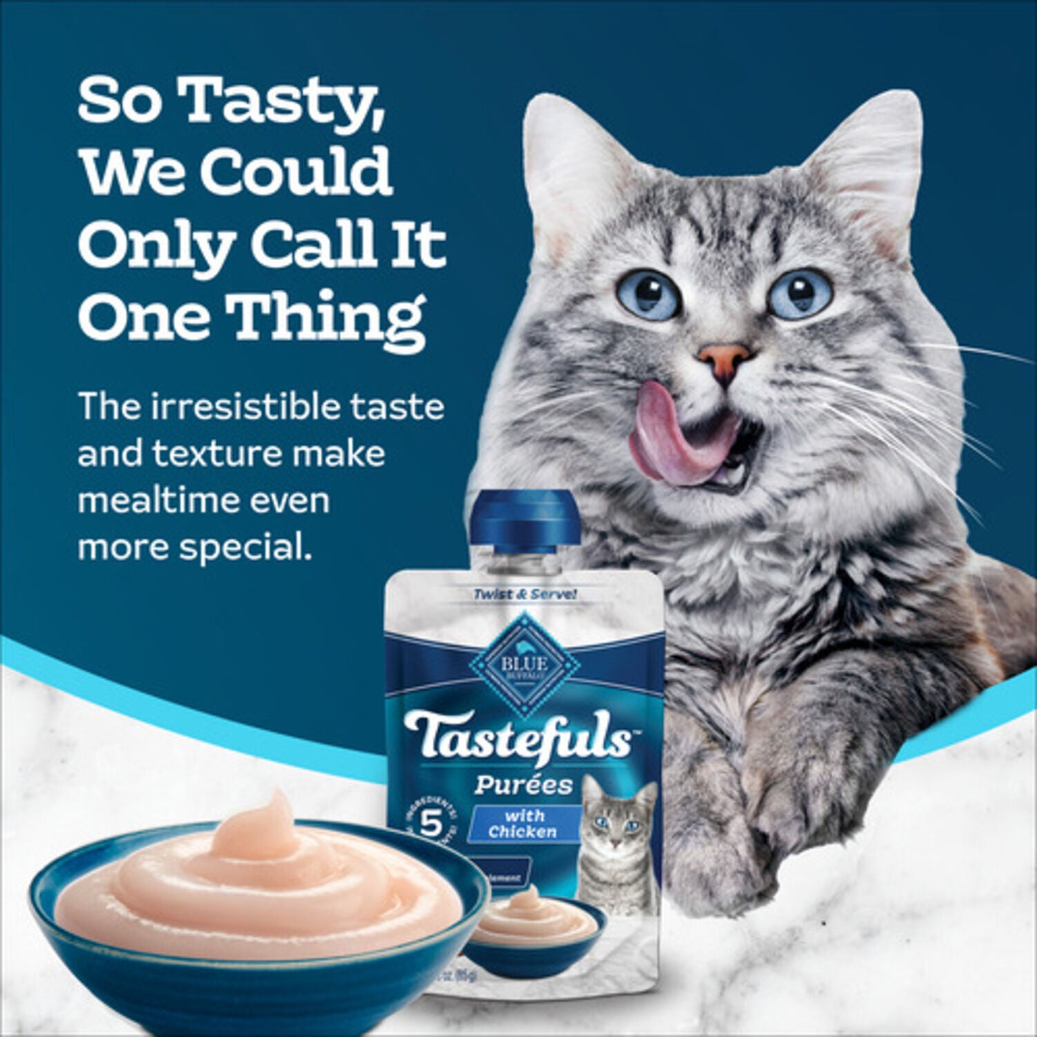 Blue Buffalo Tastefuls Adult Wet Cat Food Topper, Chicken, 3-Oz