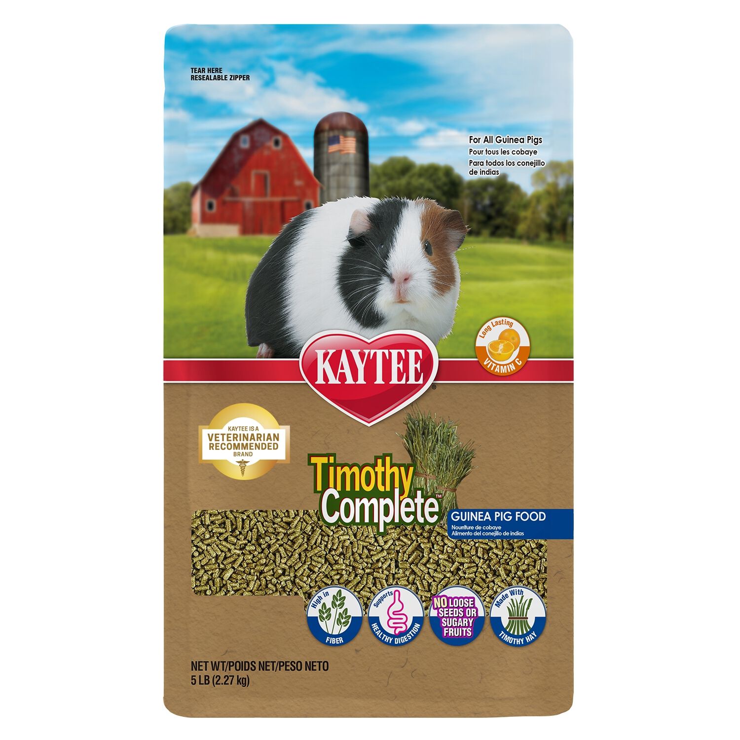 Kaytee Timothy Complete Guinea Pig Food, 5Lb