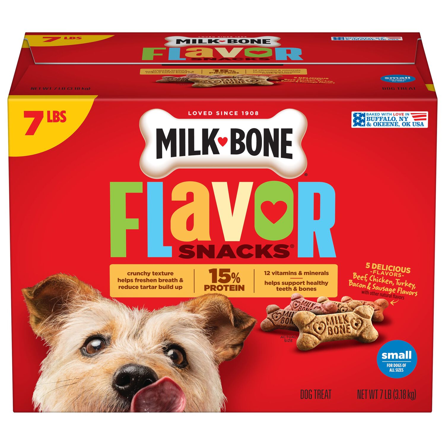 Milk-Bone Flavor Snacks Crunchy Small Dog Biscuits, 7-Lb Box
