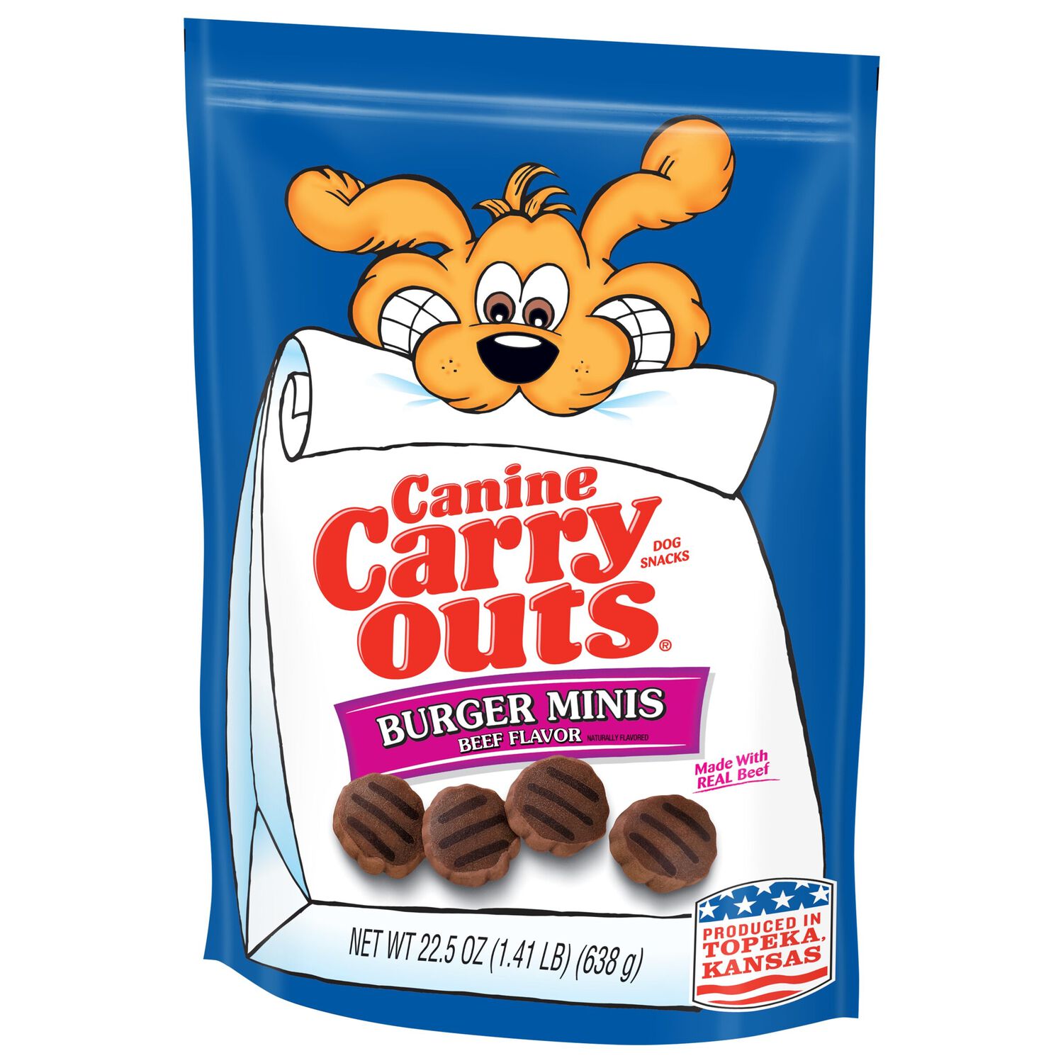 Canine Carry Outs Burger Minis Beef Flavor Soft & Chewy Dog Treats, 22.5-Oz Bag