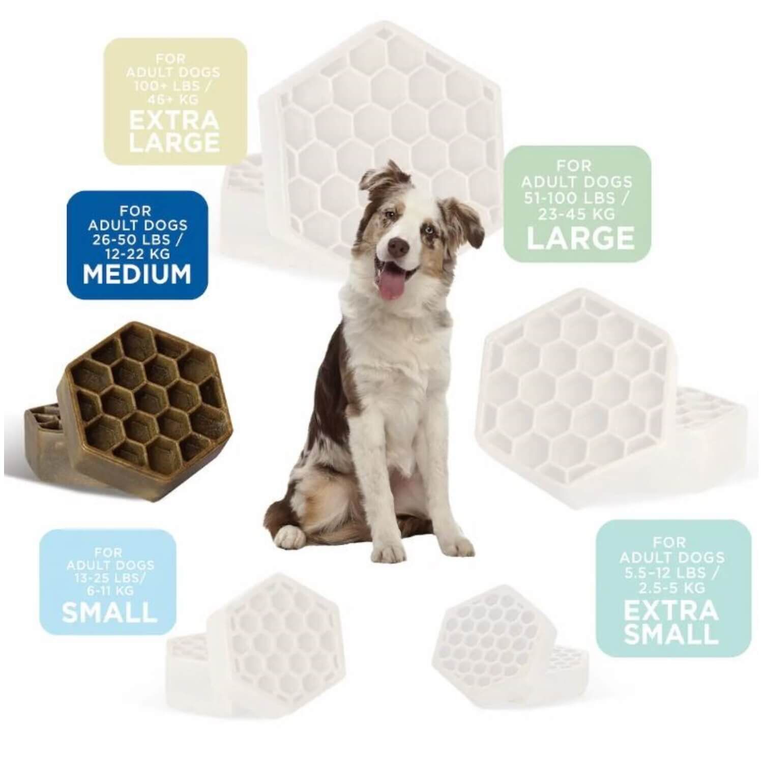 Yummy Combs Flossing Dental Care Allergy Relief Dog Treats, Medium