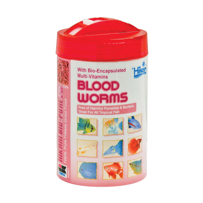 Bio Pure Freeze Dried Blood Worms Fish Food image number 1