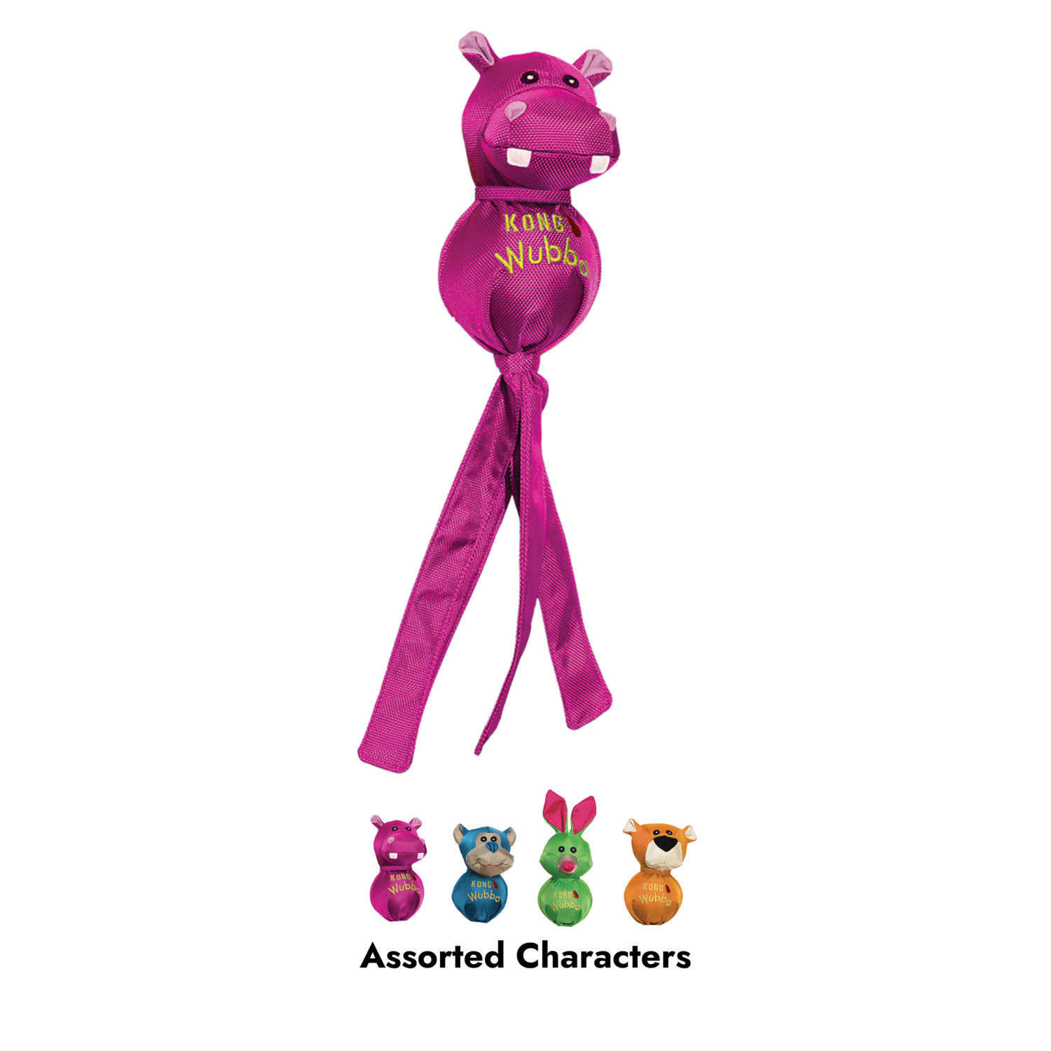 Kong Wubba&trade; Friends Ballistic Squeaky Durable Tug Dog Toy, Assorted Characters, 14"