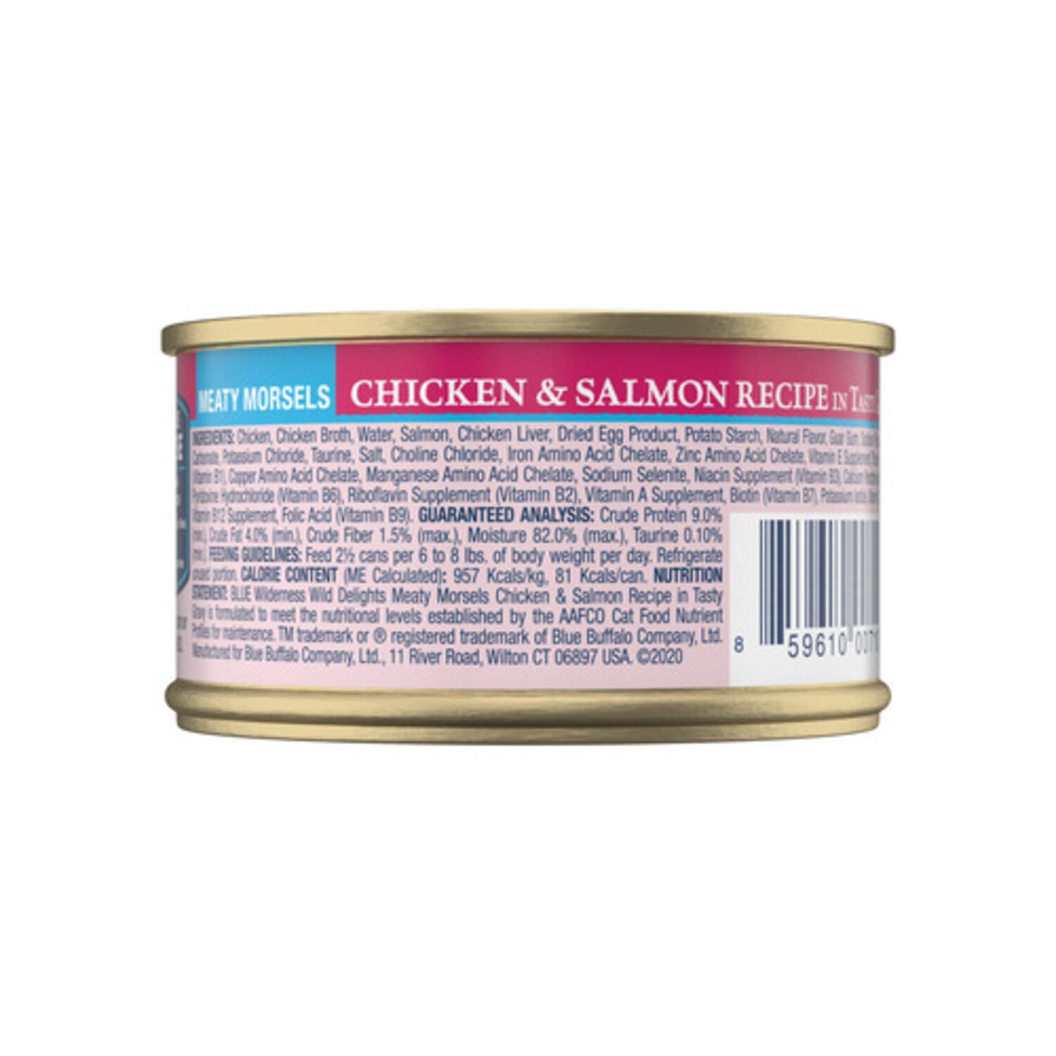 Blue Buffalo Wilderness Wild Delights Adult Wet Cat Food, Chicken & Salmon Meaty Morsels, 3-Oz