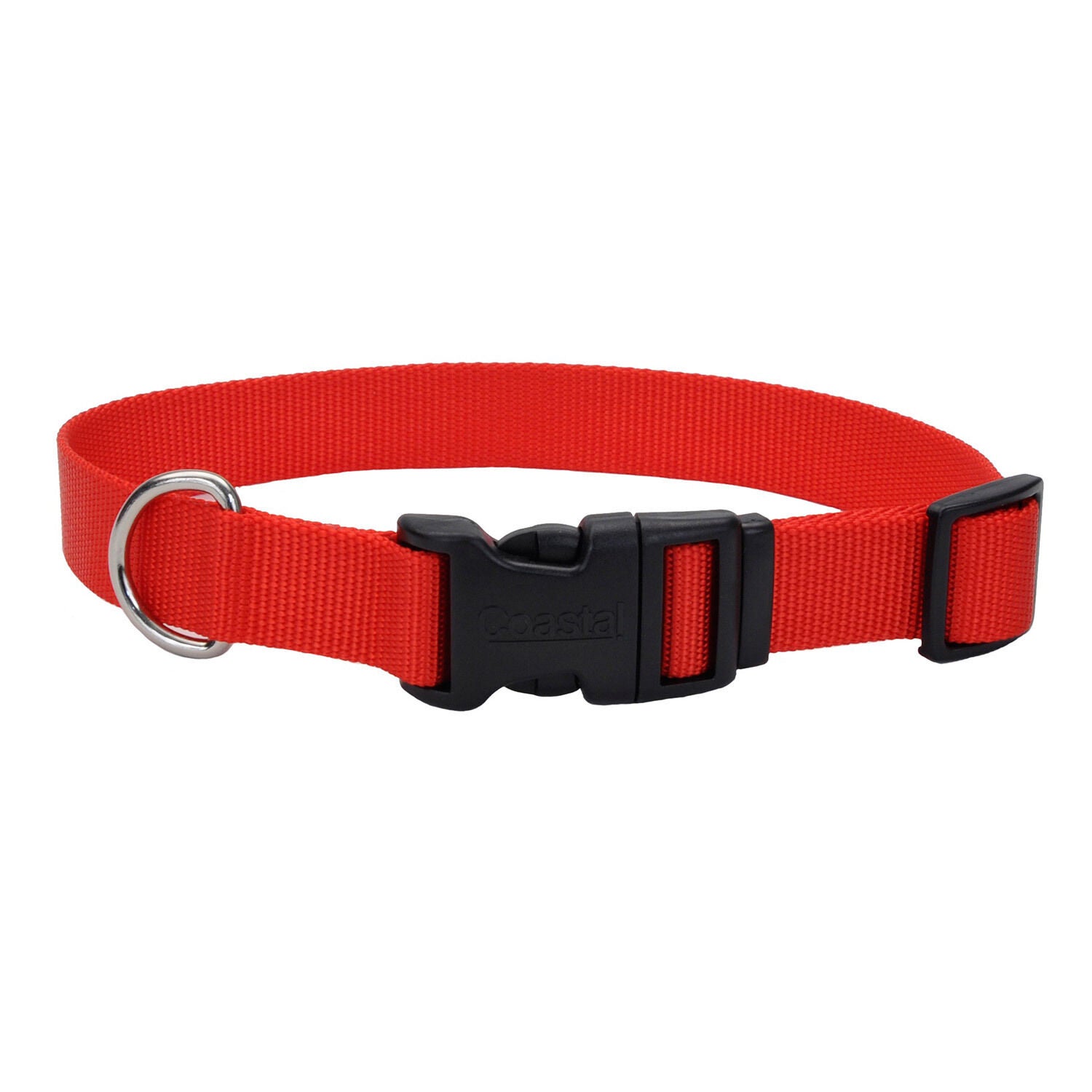 Coastal Pet Products Adjustable Nylon Dog Collar With Plastic Buckle - Red