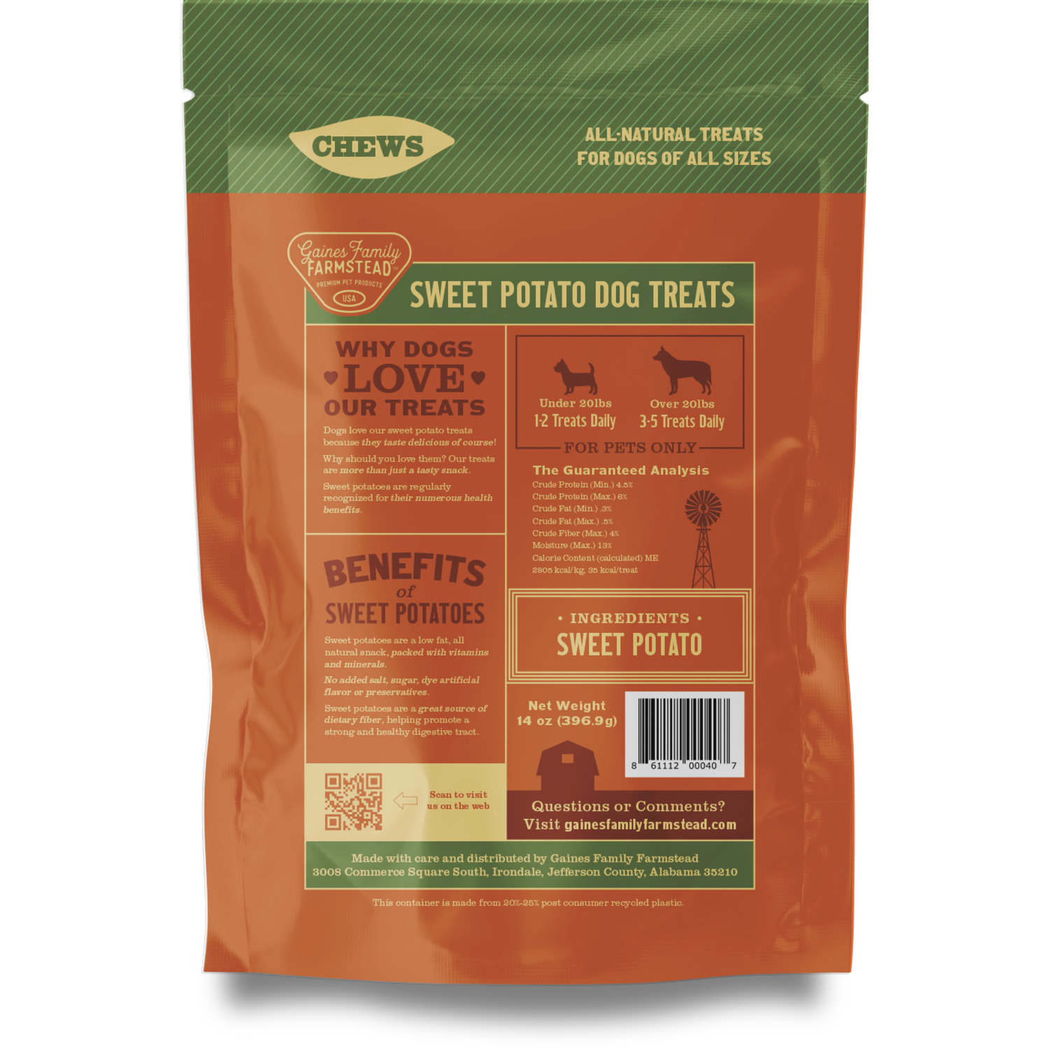 Gaines Family Farmstead Sweet Potato Chews Dog Treats, 32-Oz