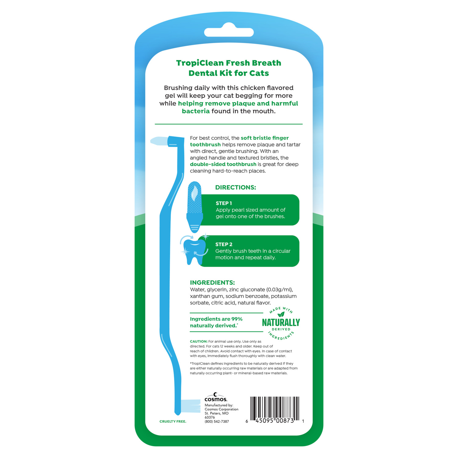 Tropiclean Fresh Breath Odor & Tartar Control Dental Kit For Cats