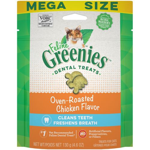 Greenies Feline Dental Cat Treats - Oven Roasted Chicken Flavor