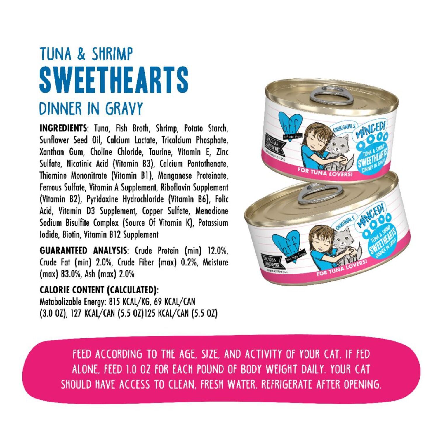 Weruva Bff Minced Tuna & Shrimp Sweethearts Wet Cat Food, 5.5-Oz Pack Of 24