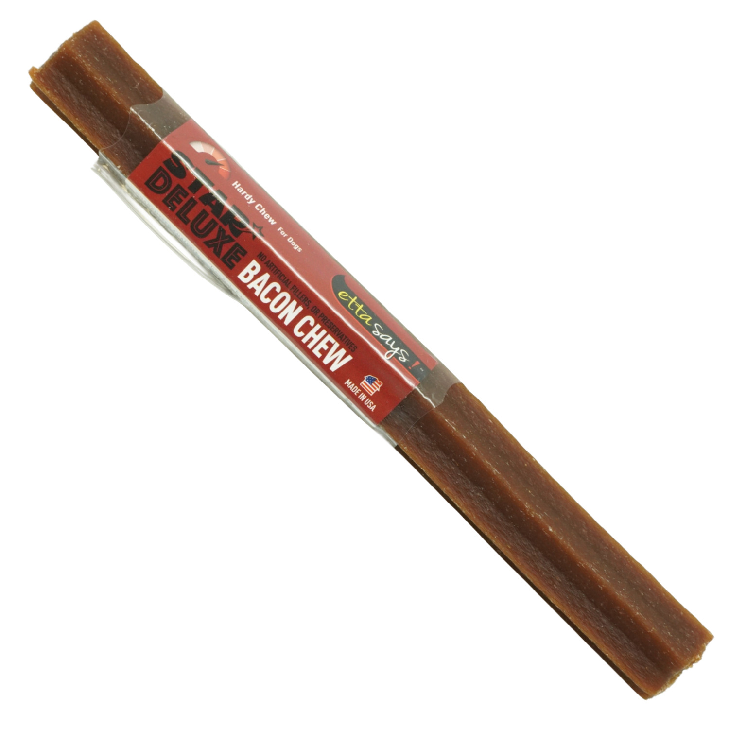Etta Says! Star Deluxe Rawhide-Free Natural Dog Chew Treat, Bacon Flavor, 7-Inch