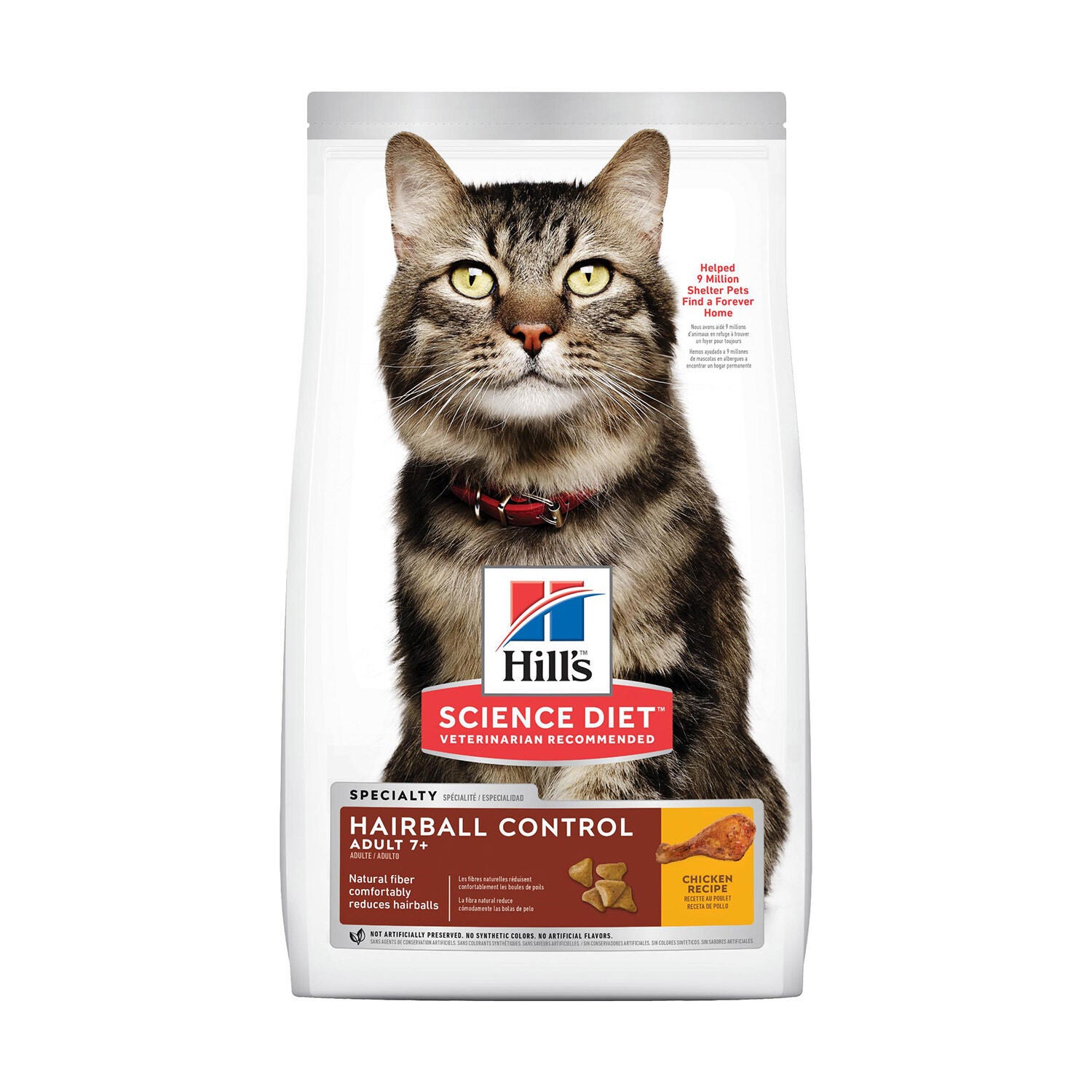 Hill's Science Diet Senior 7+ Hairball Control Chicken Recipe Dry Cat Food, 7-Lb Bag