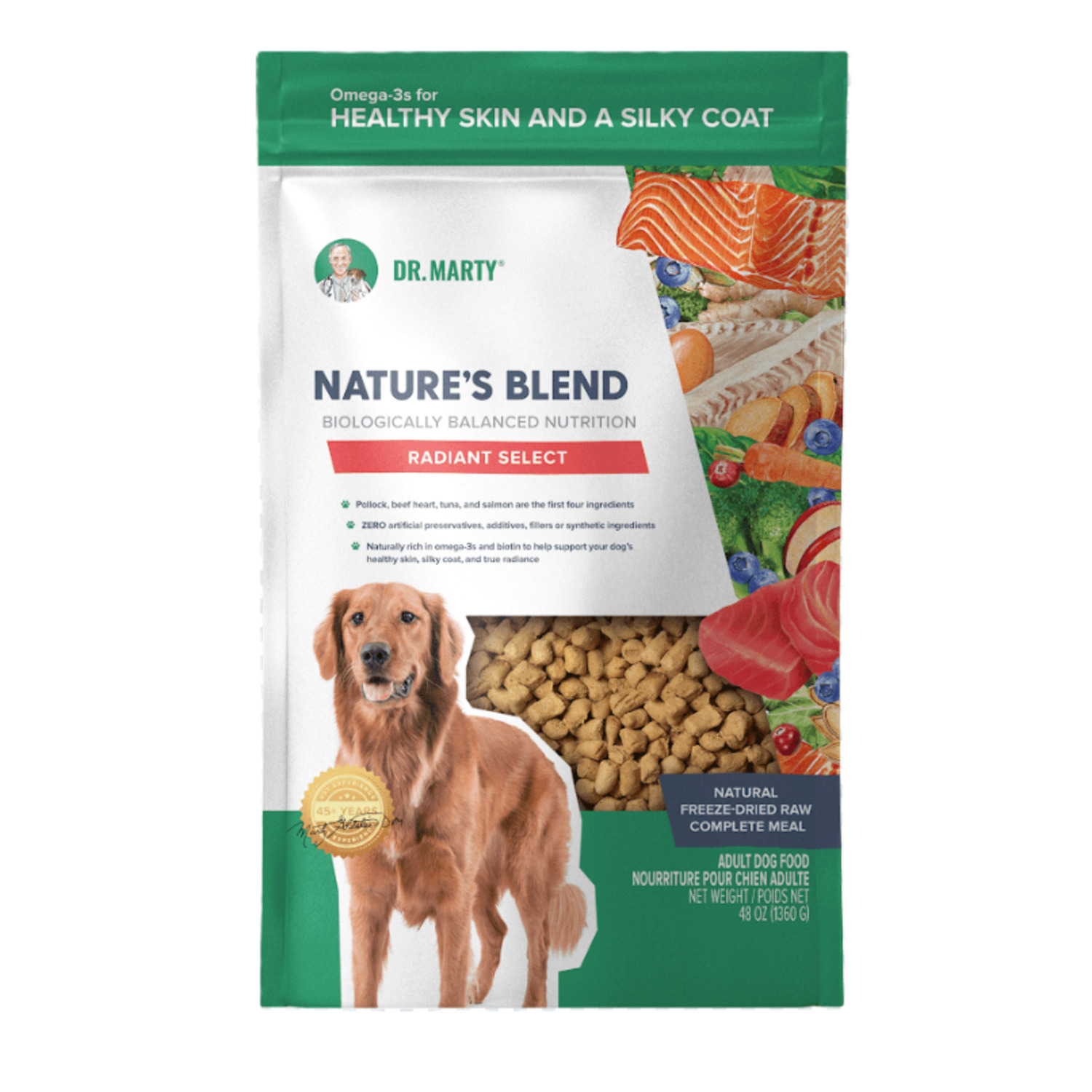 Dr. Marty Nature's Blend Radiant Select Freeze-Dried Raw Dog Food, 48Oz
