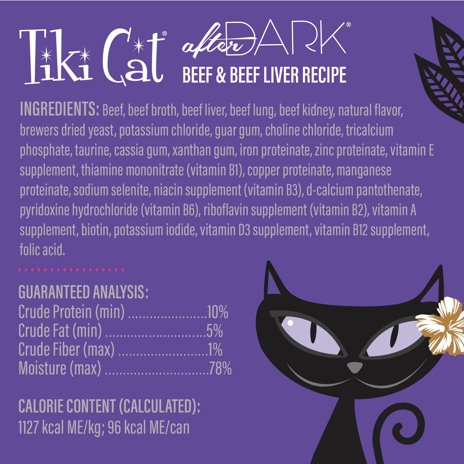 Tiki Cat After Dark Pate Wet Cat Food, Beef & Beef Liver, 3-Oz. Can
