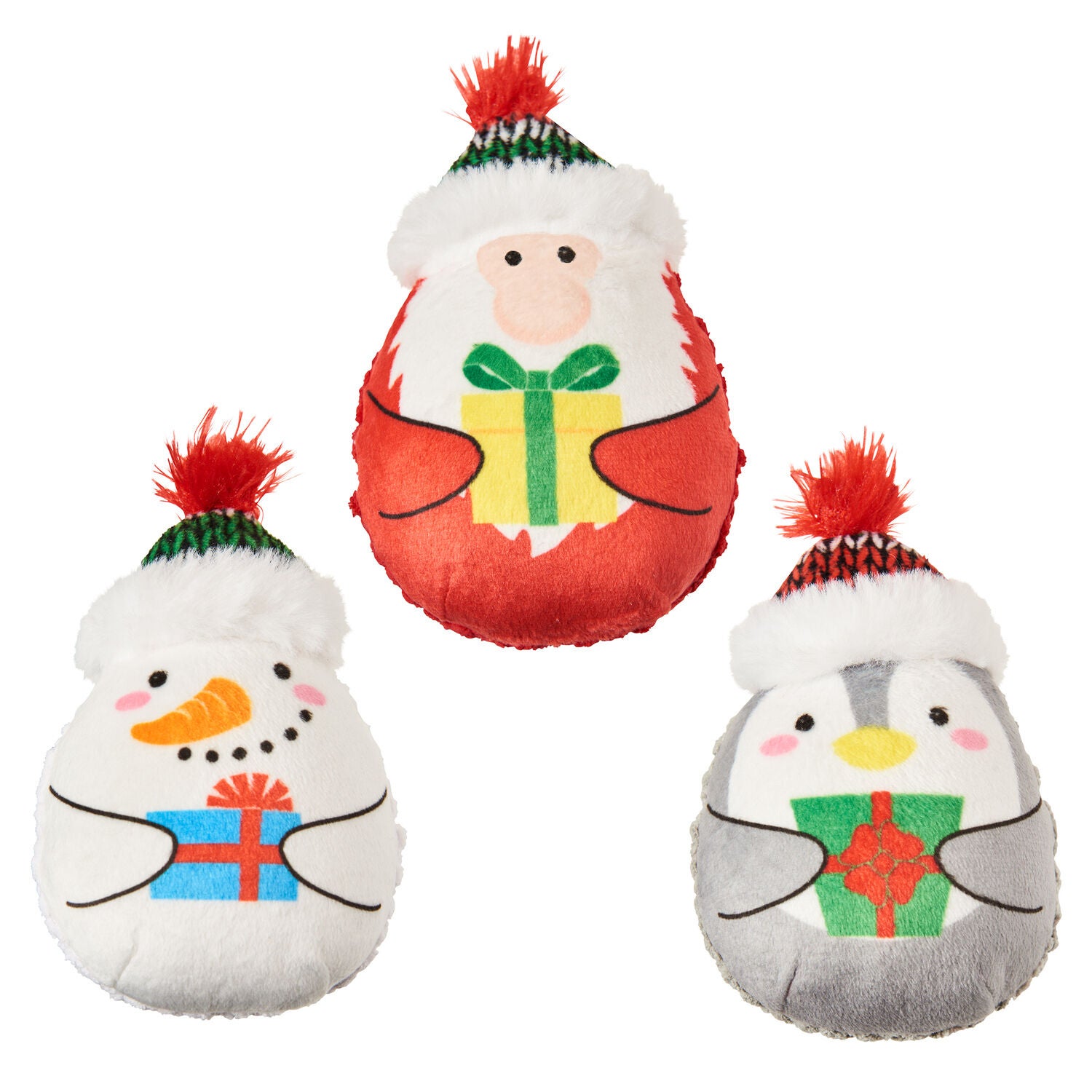 Spot Holiday Trio Plush Catnip Cat Toys, 4", Assorted