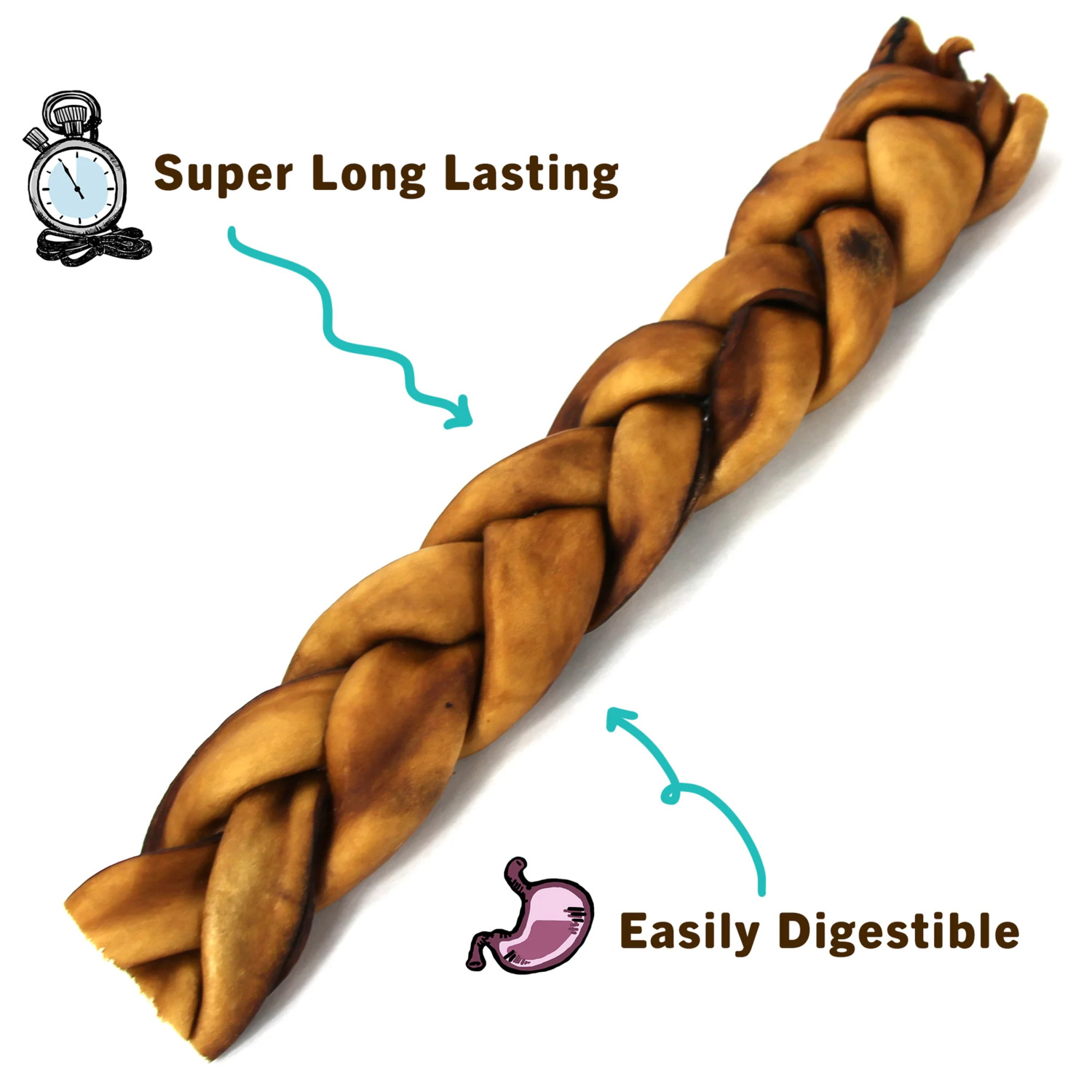 Performatrin Ultra Jumbo Braided Collagen Sticks Natural Chew Dog Treat, 12"