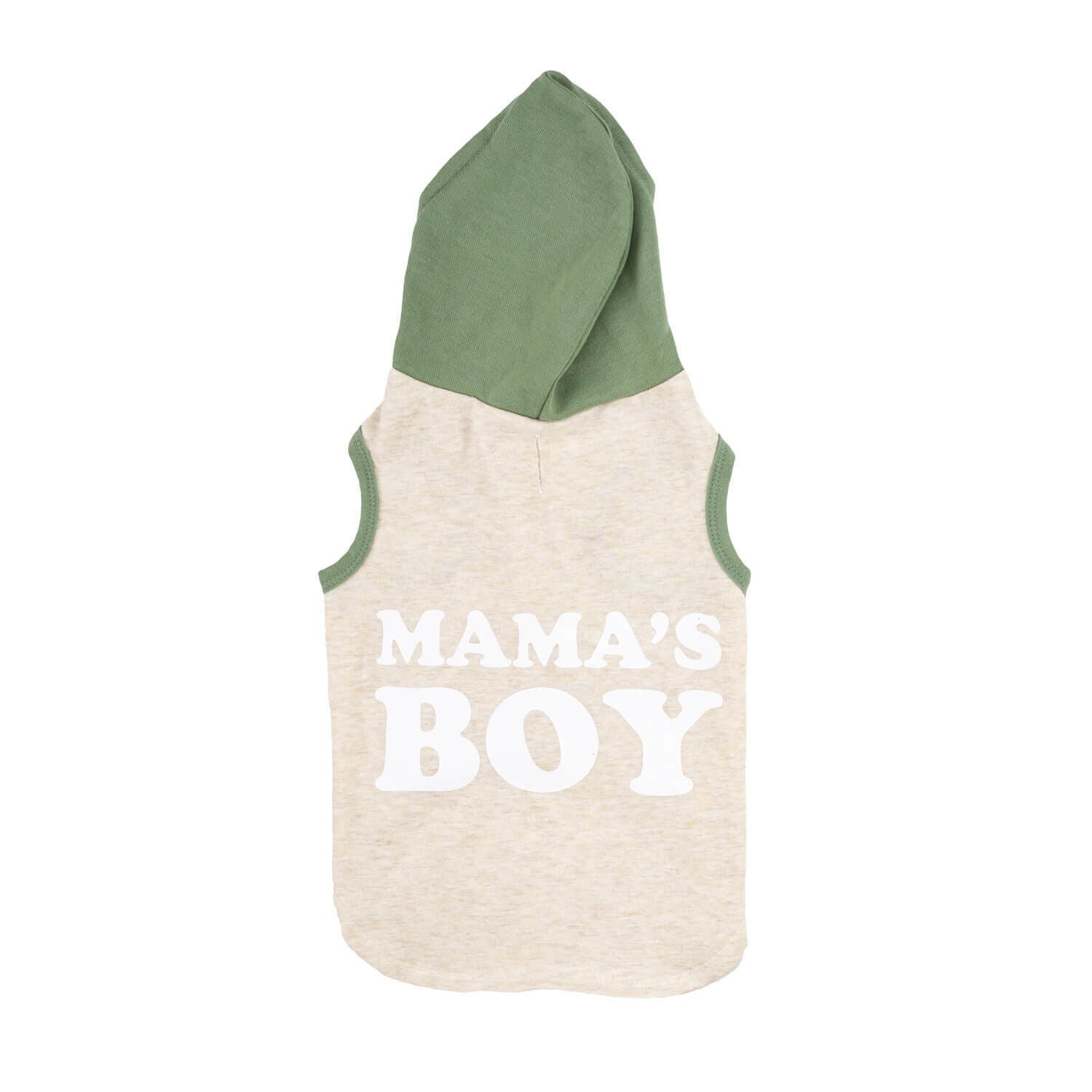 Simply Dog Mama's Boy Green & White Dog Hoodie
