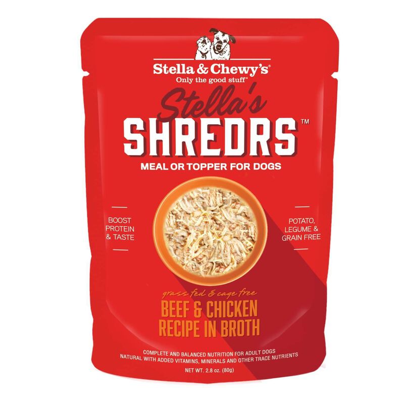 Stella & Chewy'S Shredrs Grass Fed & Cage Free Beef & Chicken Recipe In Broth Wet Dog Food, 2.8 Oz 