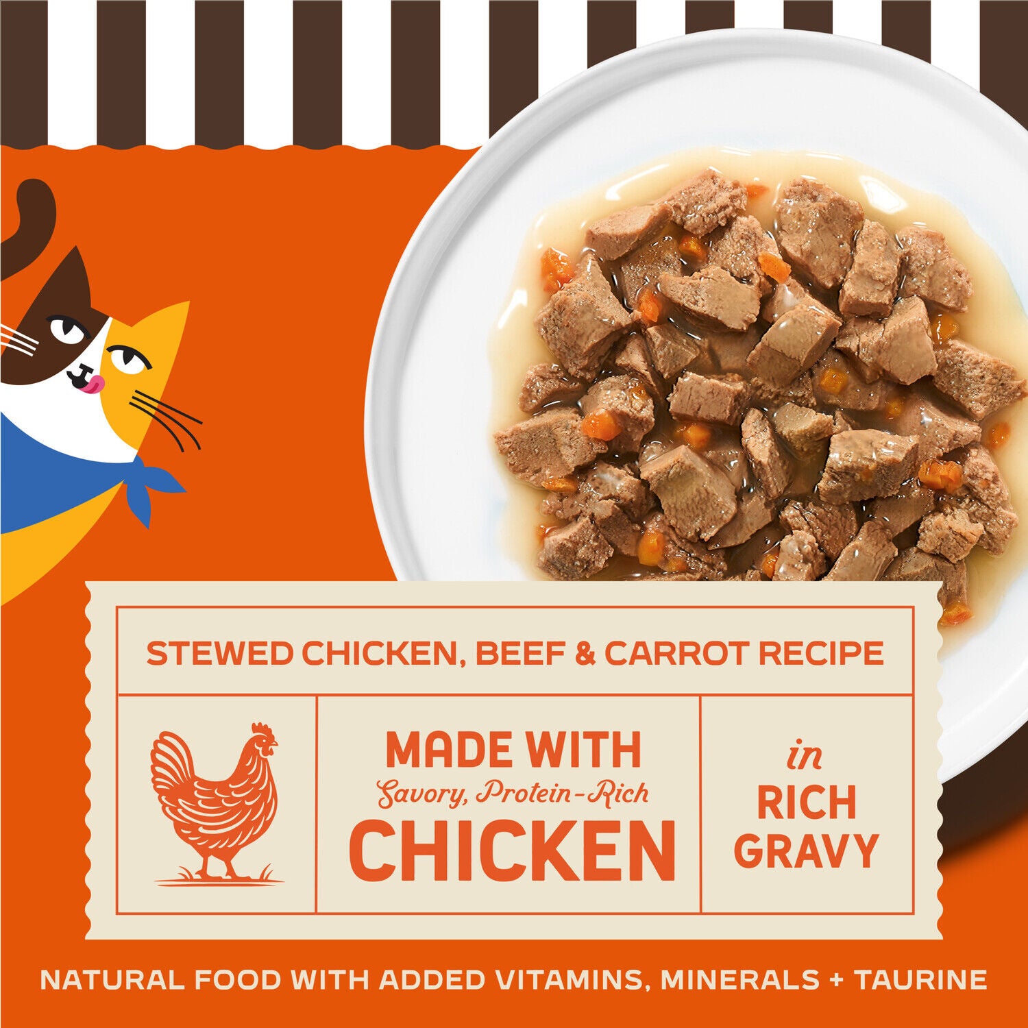 Merrick Purrfect Bistro Stewed Chicken, Beef And Carrot Recipe Wet Adult Cat Food In Gravy, 3 Oz. - 24 Pack