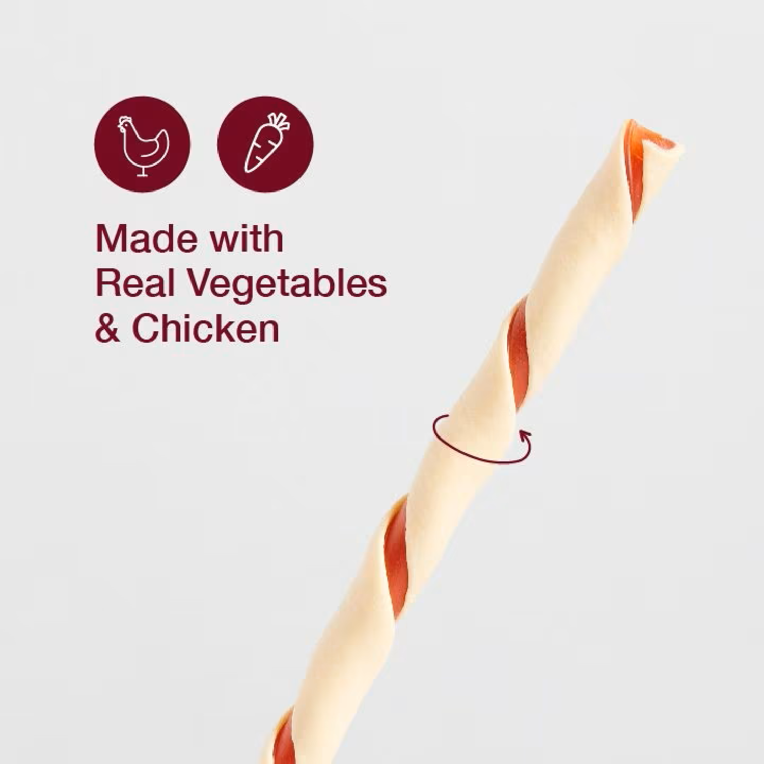 Smartbones Smart Twist Sticks Rawhide Alternative Dog Treats, Chicken, 50-Pack