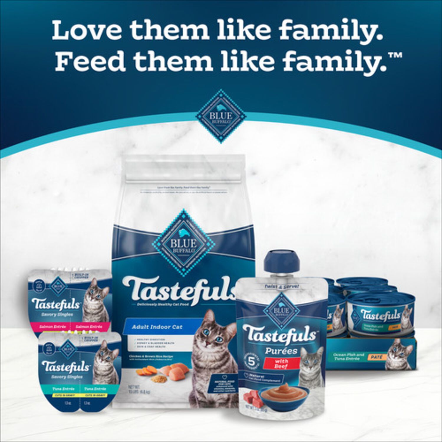 Blue Buffalo Tastefuls Mini Pur&eacute;es Cat Treats, Chicken & Tuna Variety Pack, 0.5-Oz Tubes, 4-Pack