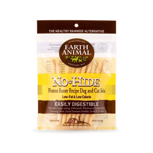 No Hide Peanut Butter Stix Natural Rawhide Alternative Dog & Cat Chew Dog Treat