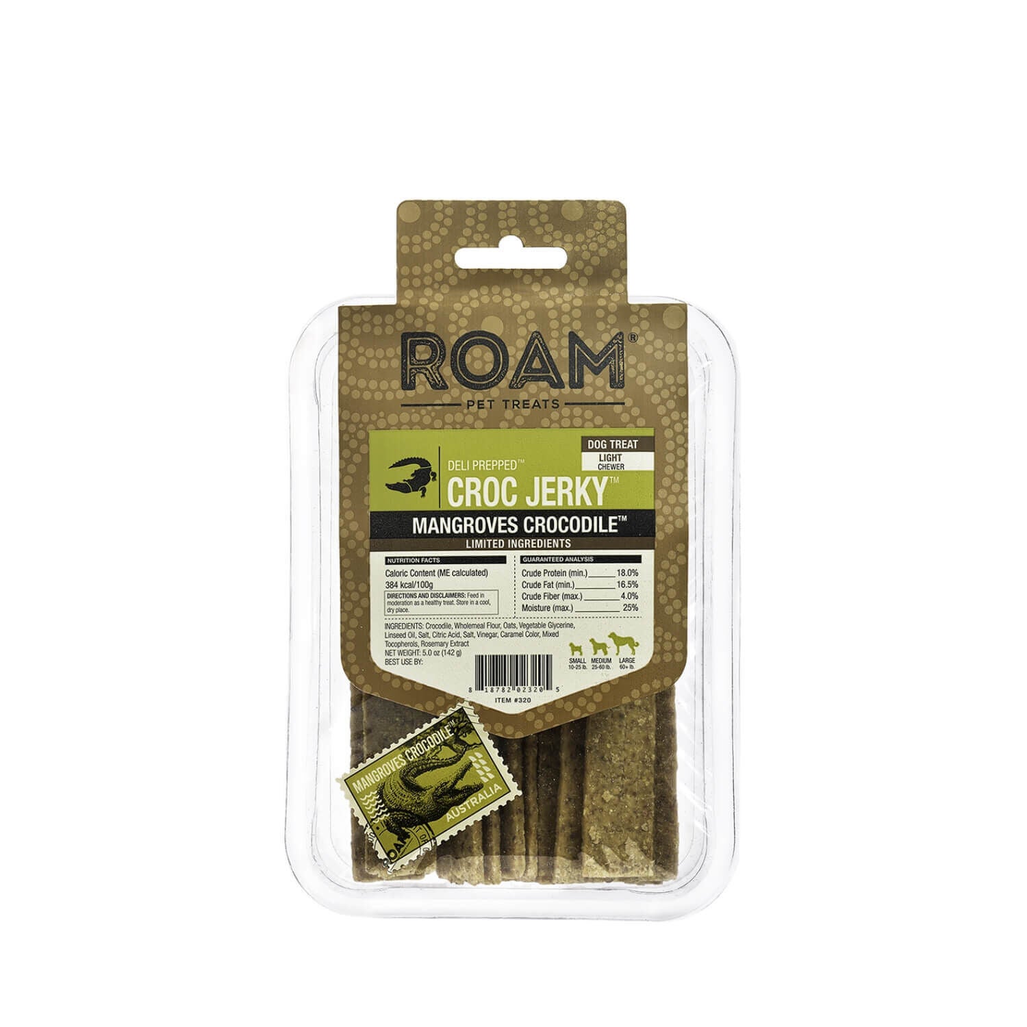 Roam Deli Prepped Croc Jerky Dog Treats