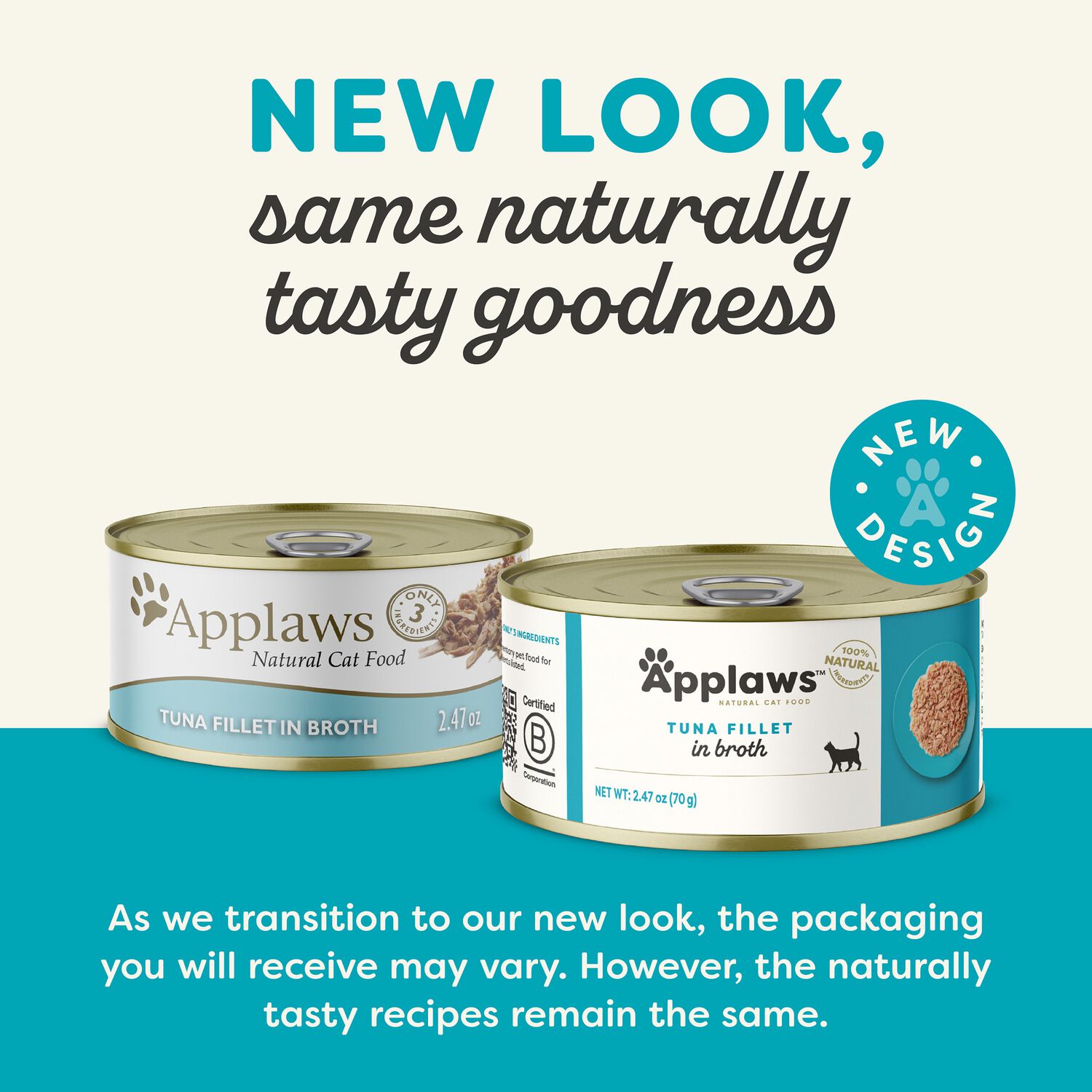 Applaws&trade; Natural Wet Cat Food, Tuna Fillet In Broth, 2.47-Oz