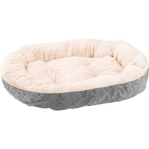 Sleep Zone Oval Quilted Bed - Grey