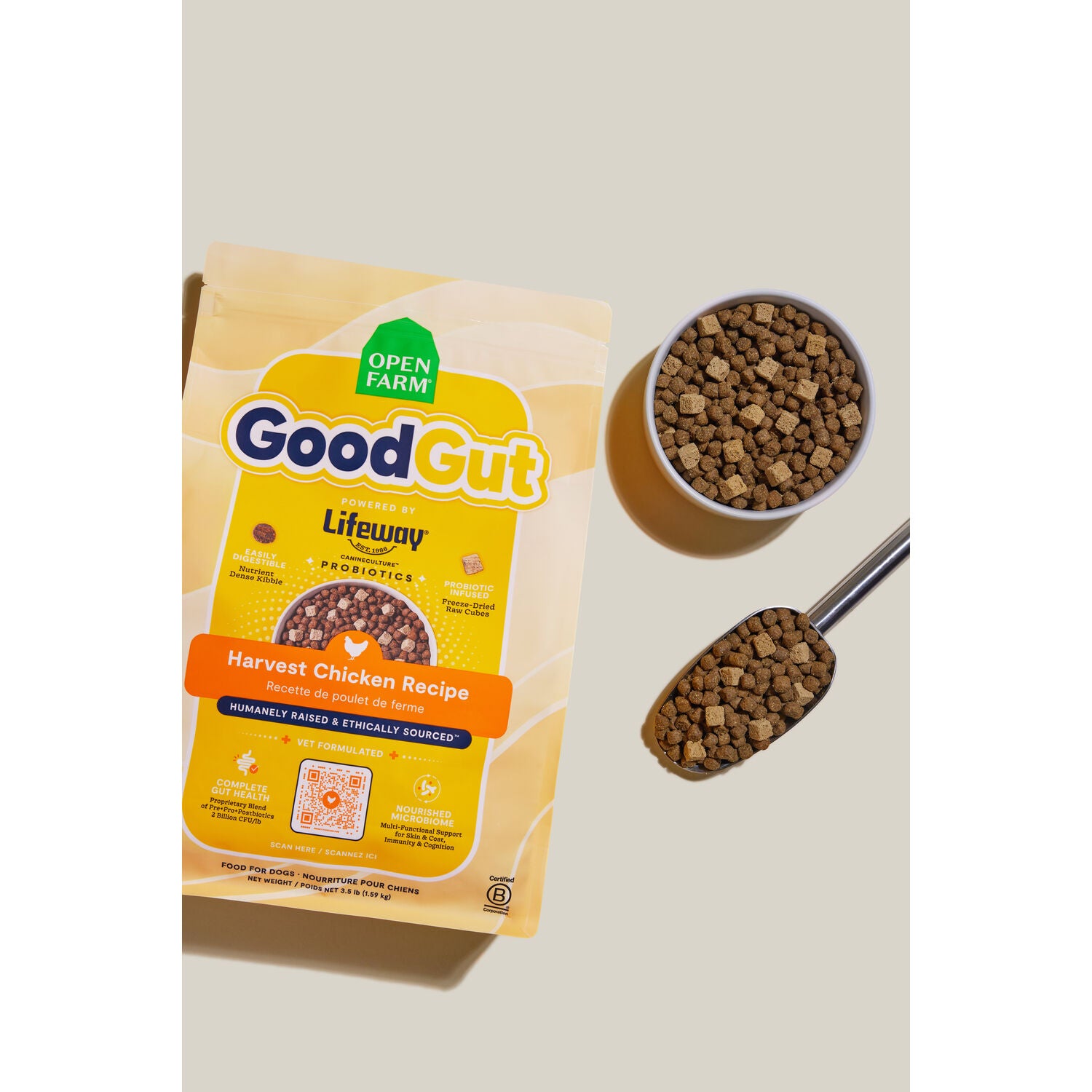 Open Farm Goodgut Harvest Chicken Dry Dog Food Recipe. 3.5-Lb.