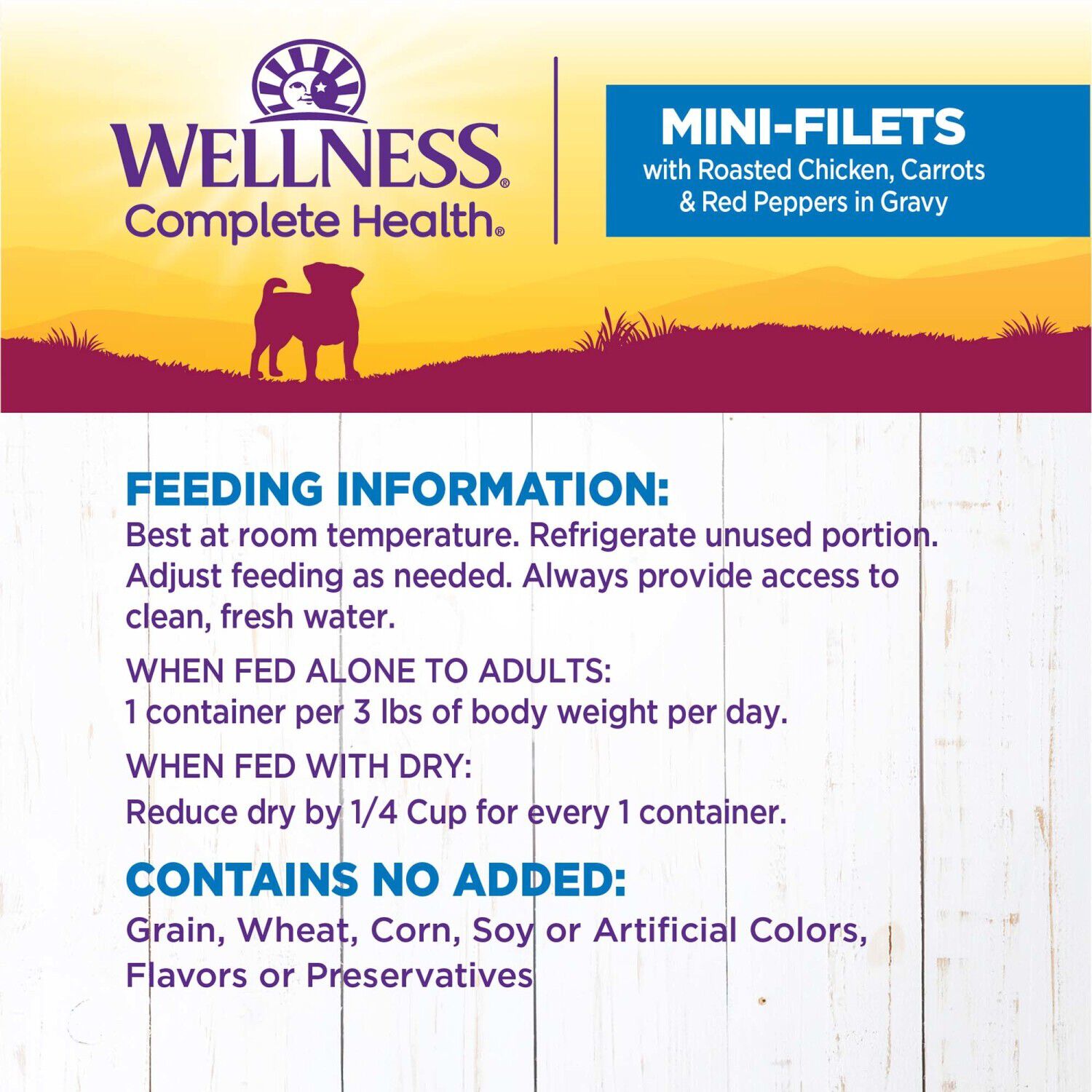 Wellness Petite Entr&eacute;es Mini-Filets Small Breed Wet Dog Food With Roasted Chicken, Carrots & Red Peppers In Gravy, 3-Ounce Cup