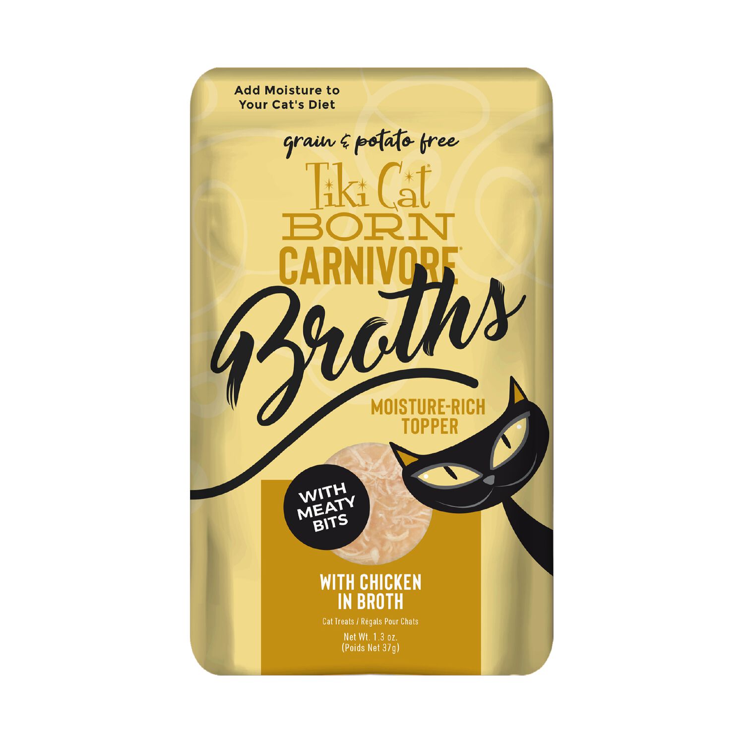 Tiki Cat Born Carnivore Grain-Free Broths Wet Cat Food Topper, Chicken