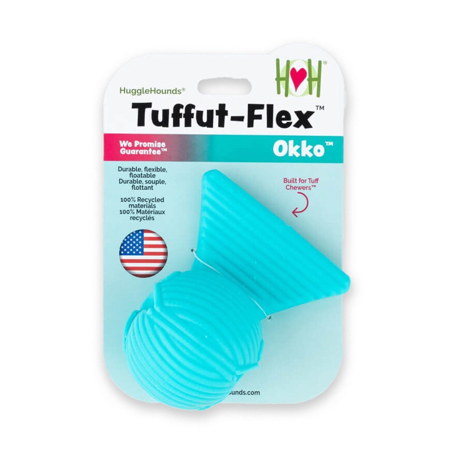 HuggleHounds Okko Tuffut Flex Ball Dog Toy Large