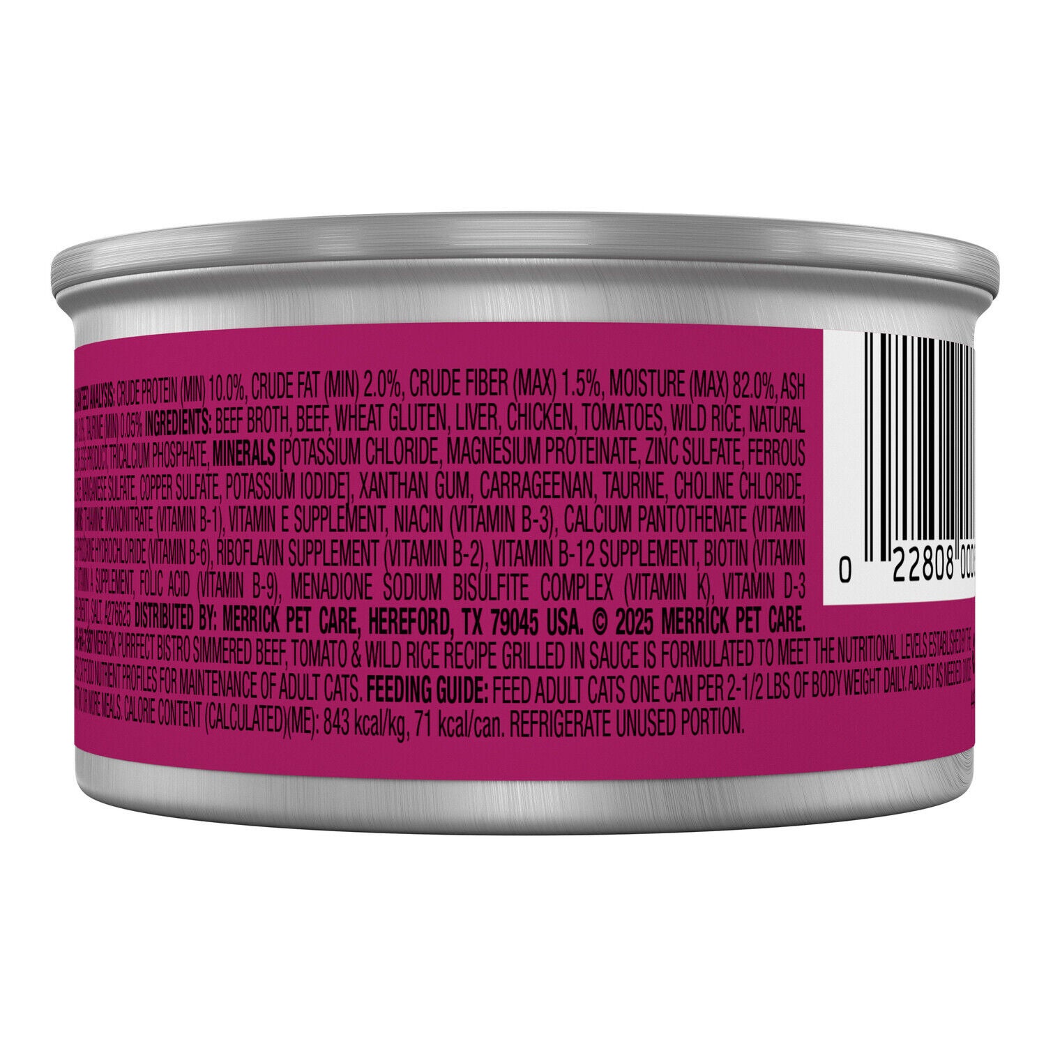 Merrick Purrfect Bistro Simmered Beef, Tomato And Wild Rice Recipe Grilled Wet Adult Cat Food In Gravy, 3 Oz. - 24 Pack