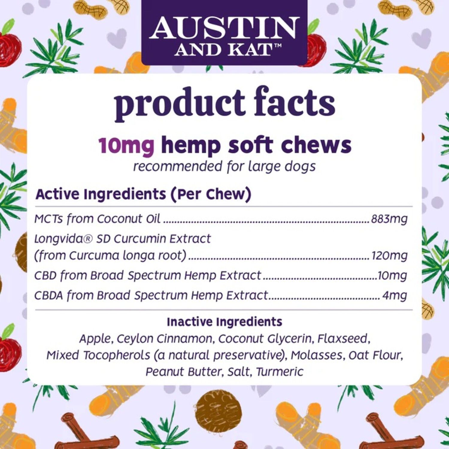 Austin & Kat Austin's Classic 10-Mg Cbd Soft Chews Large Dog Supplements, 30-Ct