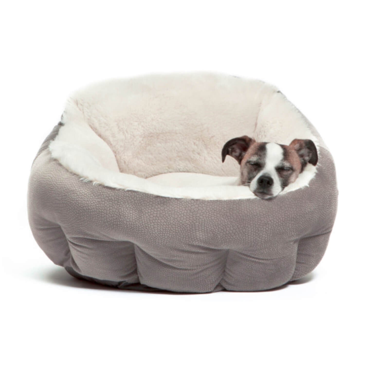 Deep dish cuddler dog bed top