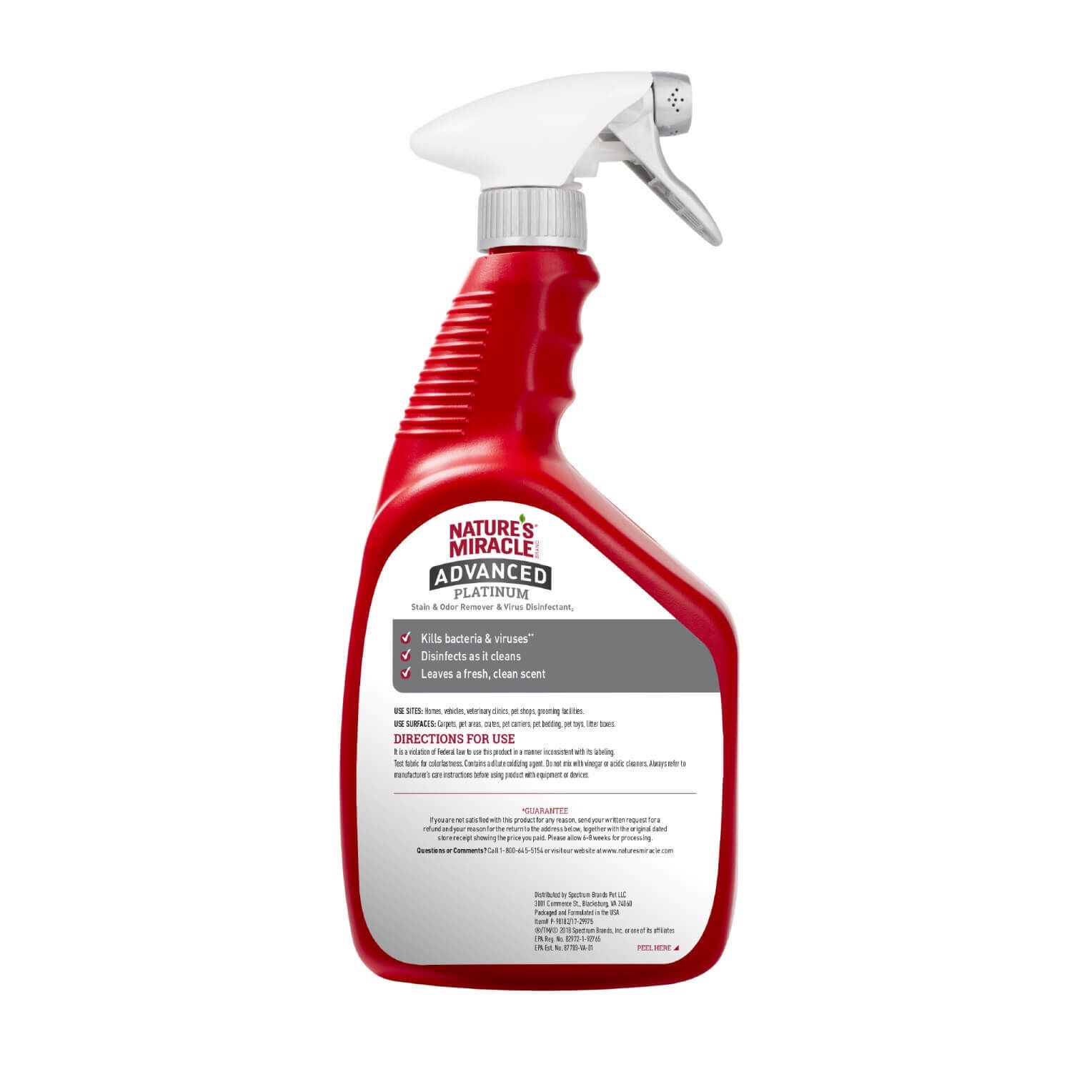 Nature's Miracle Advanced Platinum Stain & Odor Remover & Virus Disinfectant For Cats