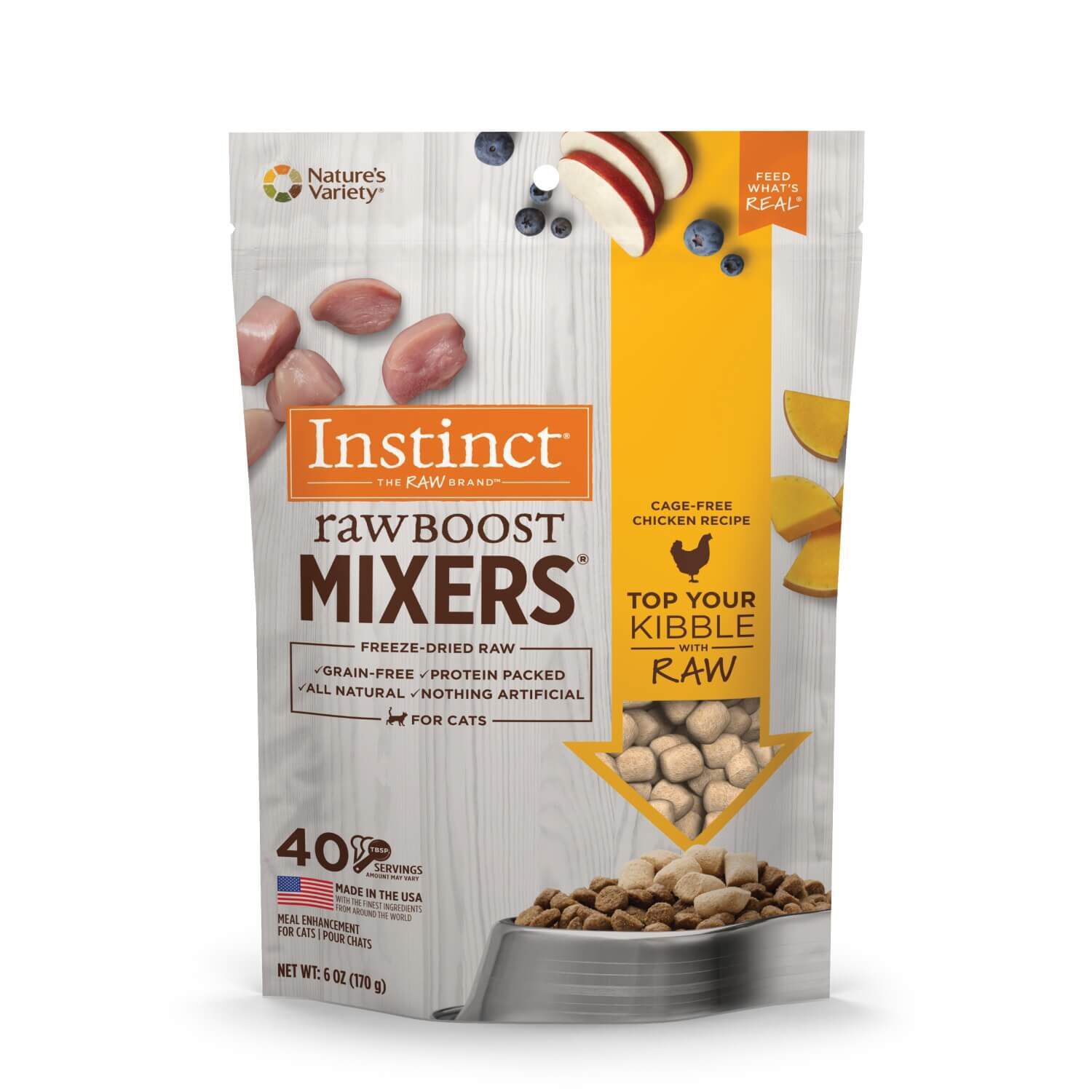 Instinct Freeze-Dried Raw Boost Mixers Grain-Free Chicken Recipe Freeze-Dried Cat Food Topper