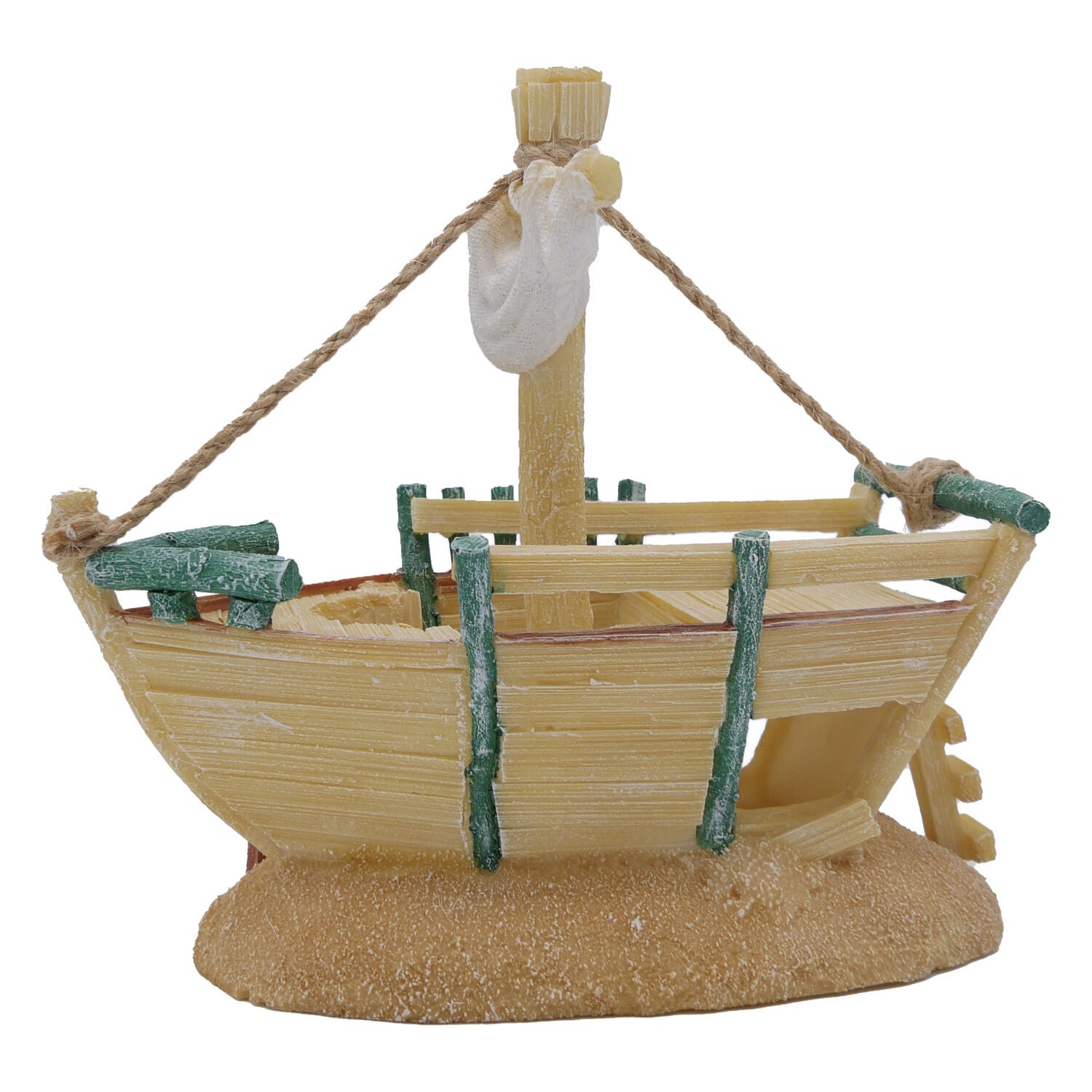 Penn-Plax Tide & Treasure Sunken Ship Aquarium Decor &ndash; Large