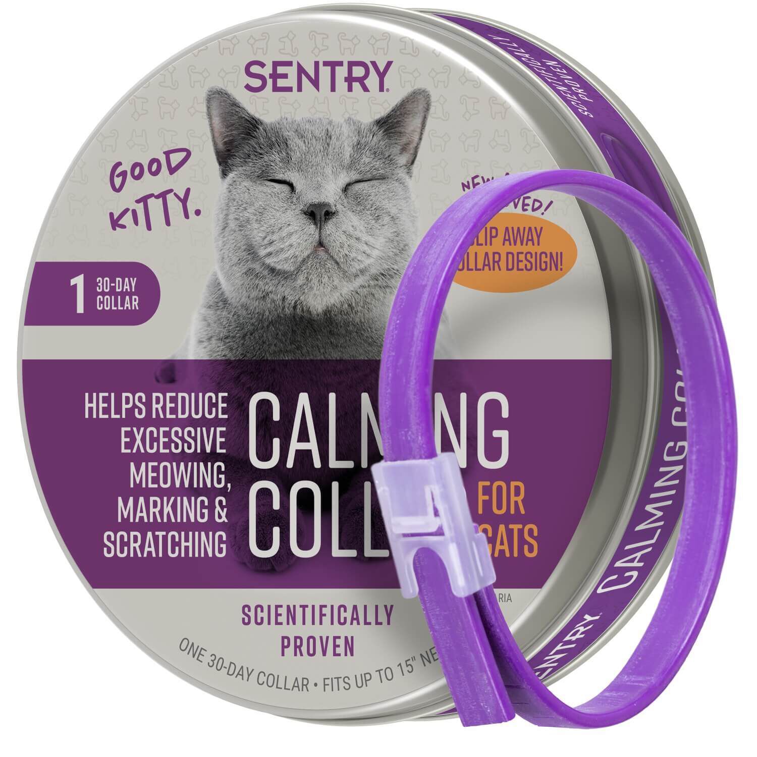 Sentry Calming Cat Collar, One Size, 1 Each