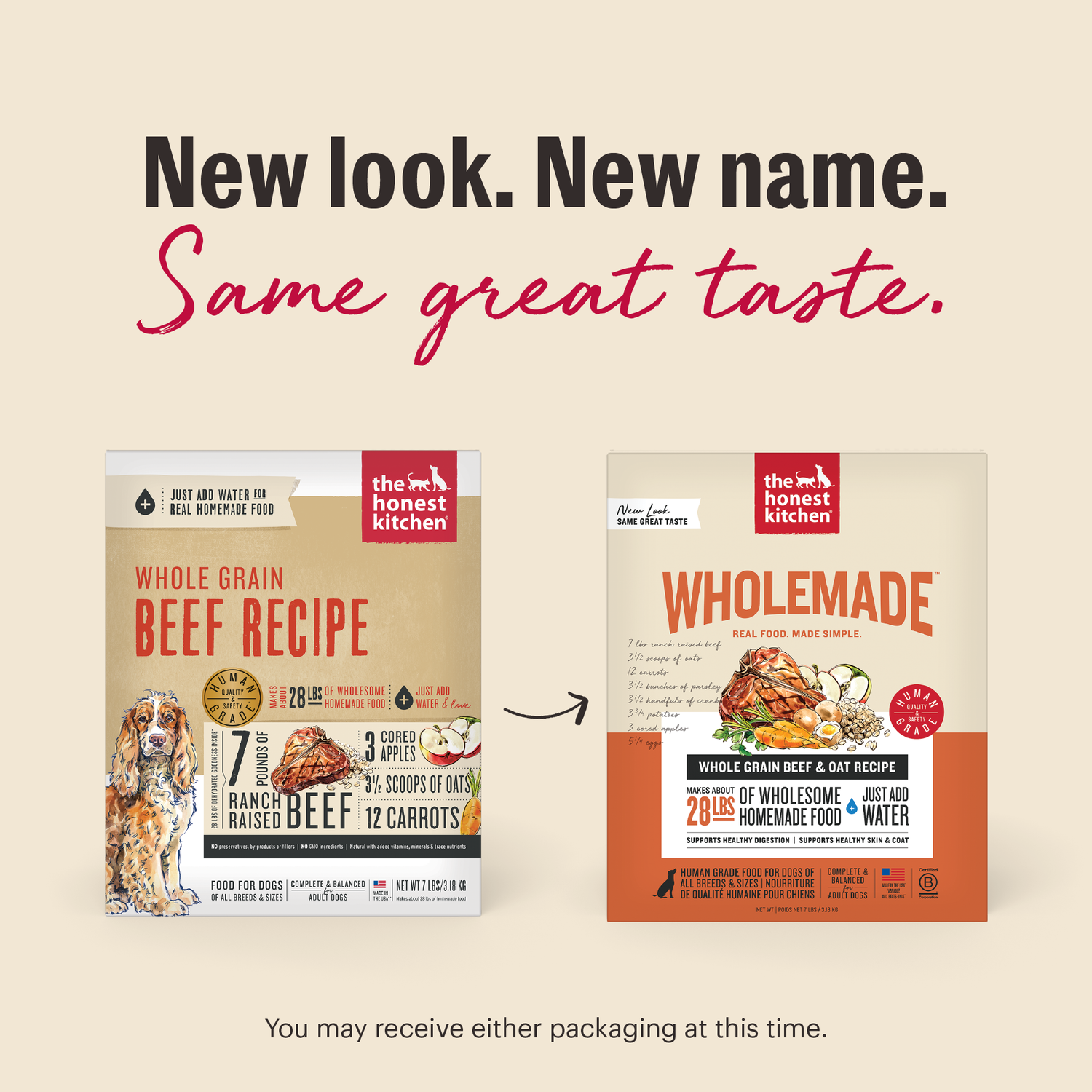 The Honest Kitchen Wholemade Whole Grain Beef & Oat Recipe Dehydrated Dog Food, 7-Lb
