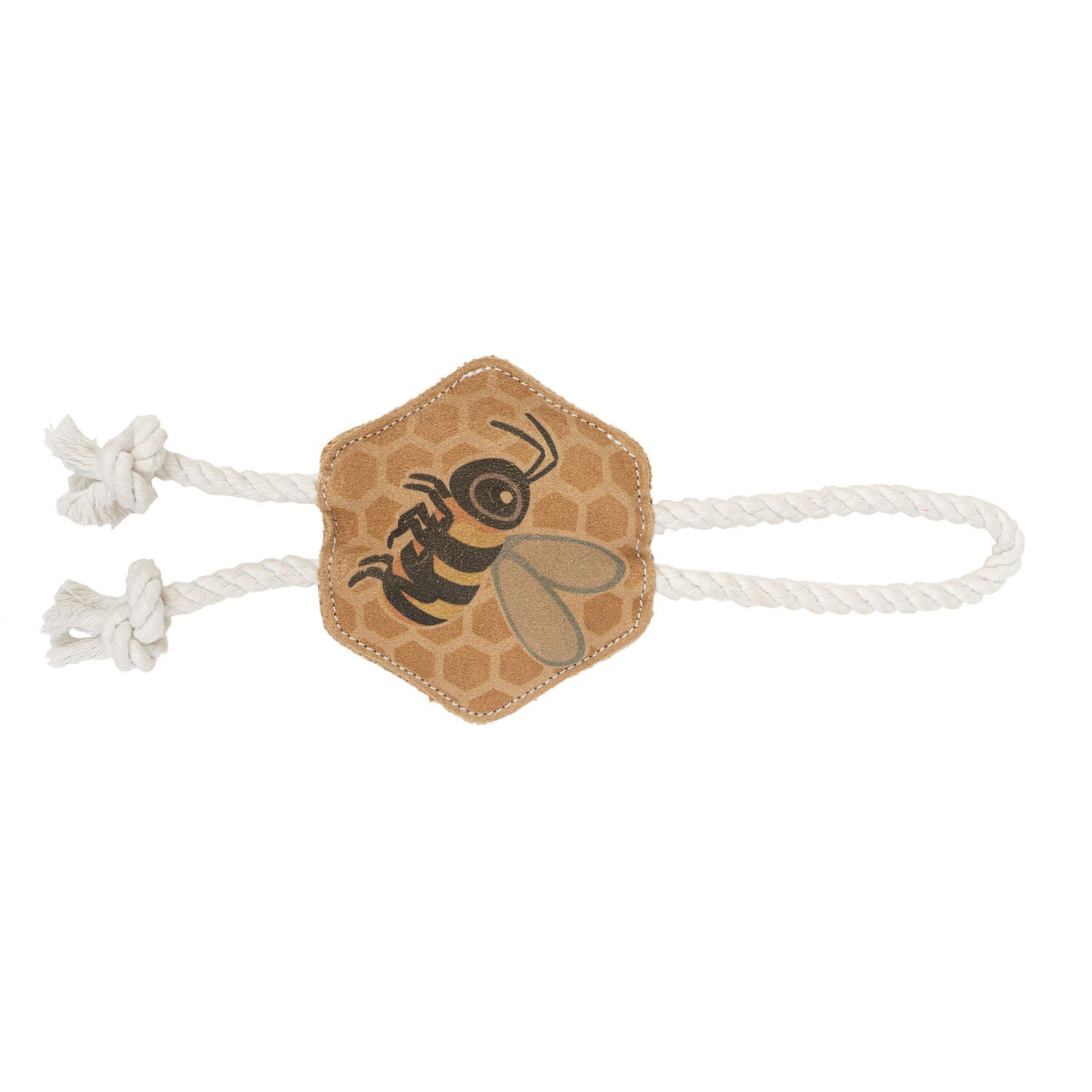 Territory Natural Leather Color Bee Dog Tug Toy