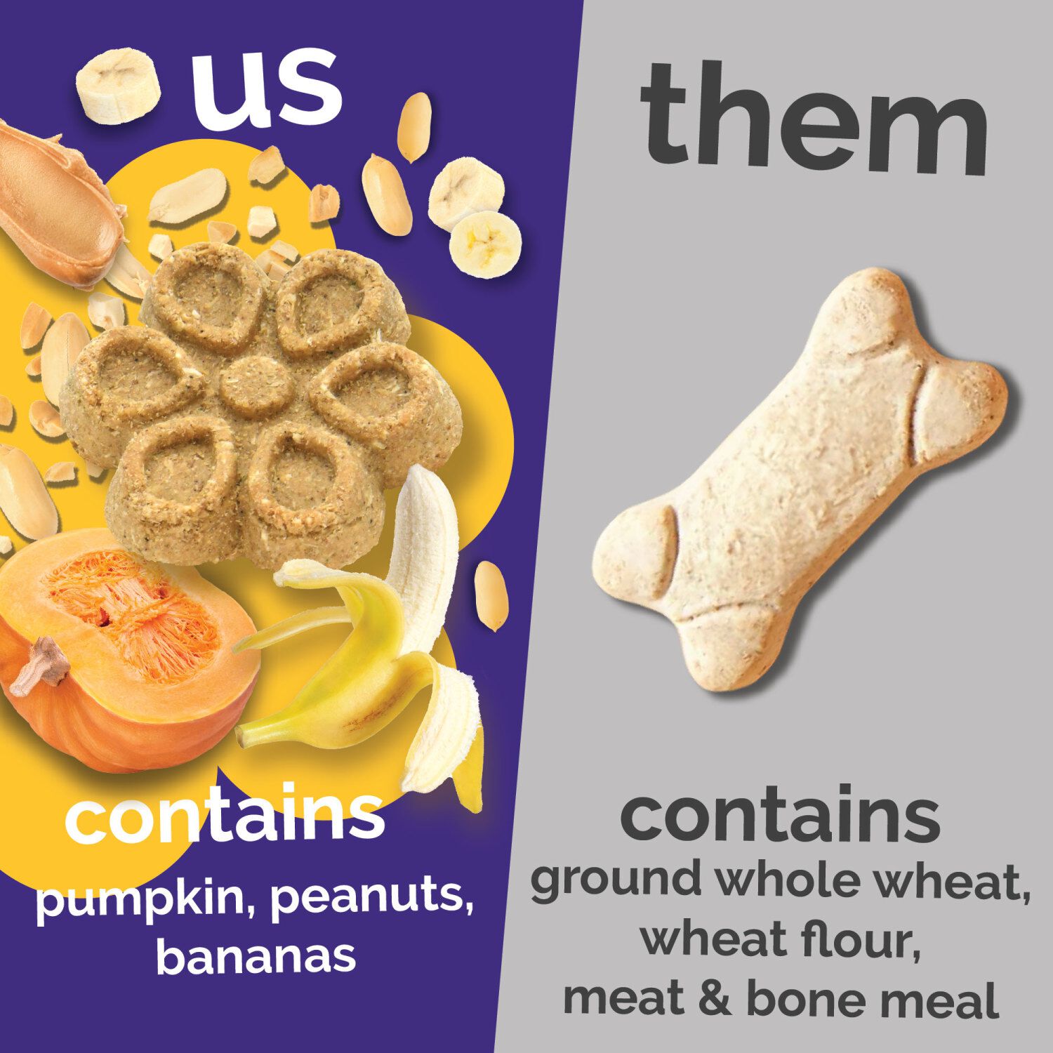 Fruitables Biggies Crunchy Biscuit Dog Treats, Peanut Butter & Banana, 16-Oz