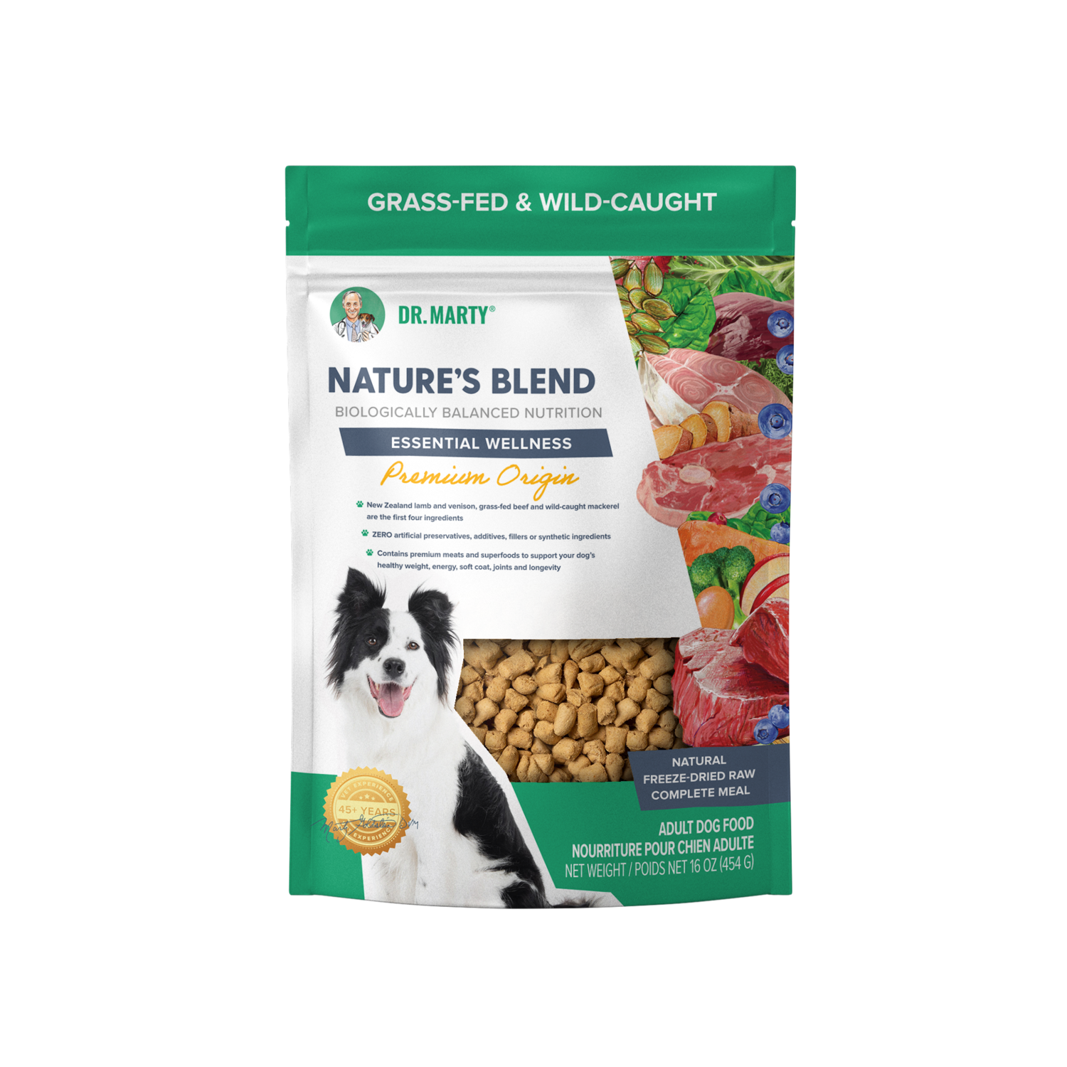 Dr. Marty Nature's Blend Premium Origin Freeze-Dried Raw Dog Food, 16-Oz Bag