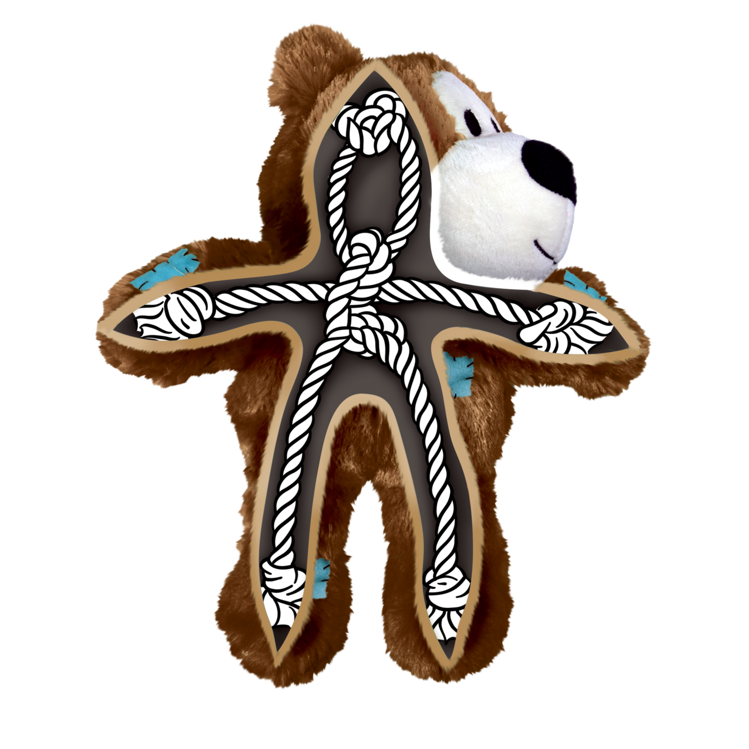 Kong Wild Knots Sport Soccer Bear Plush Tug Dog Toy, Usa
