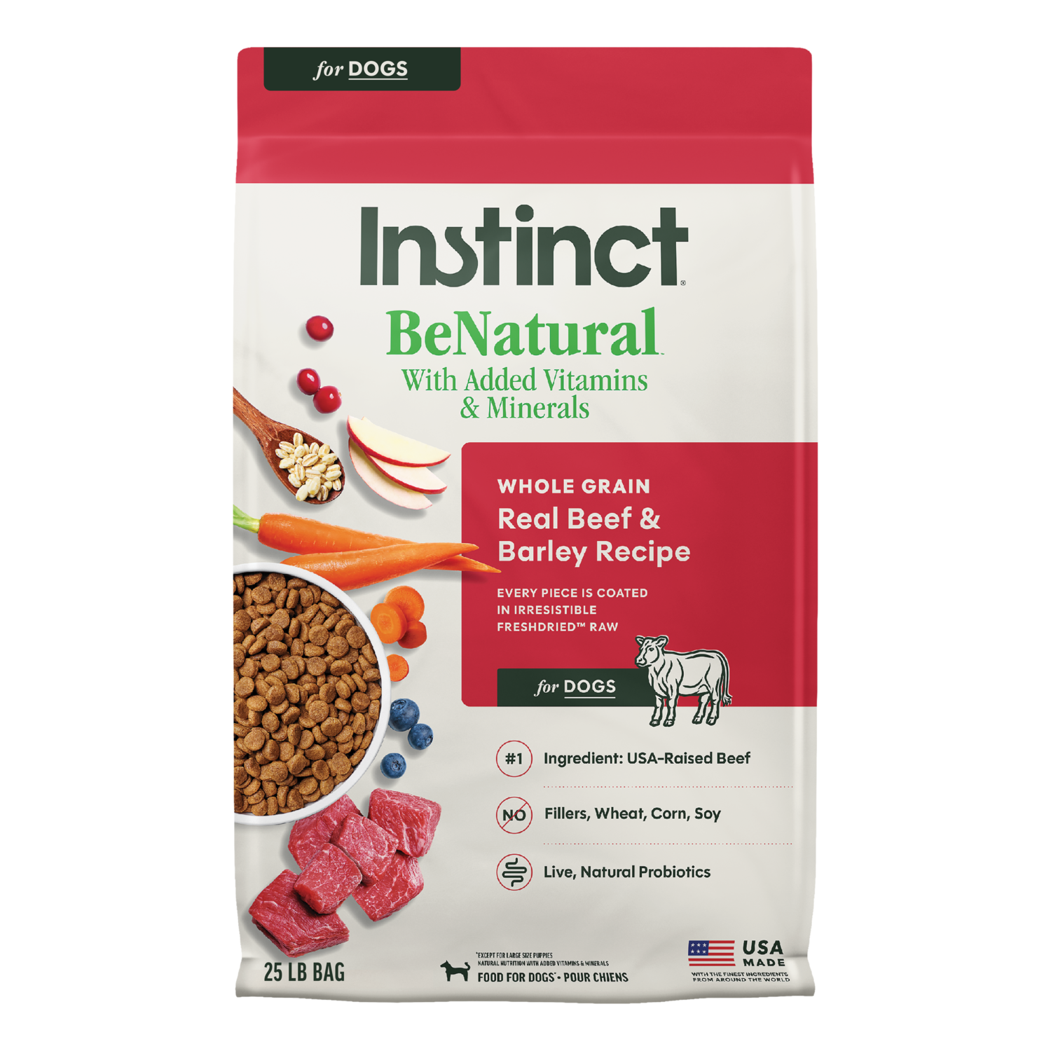 Instinct Be Natural Beef & Barley Recipe Dry Dog Food, 25-Lb Bag
