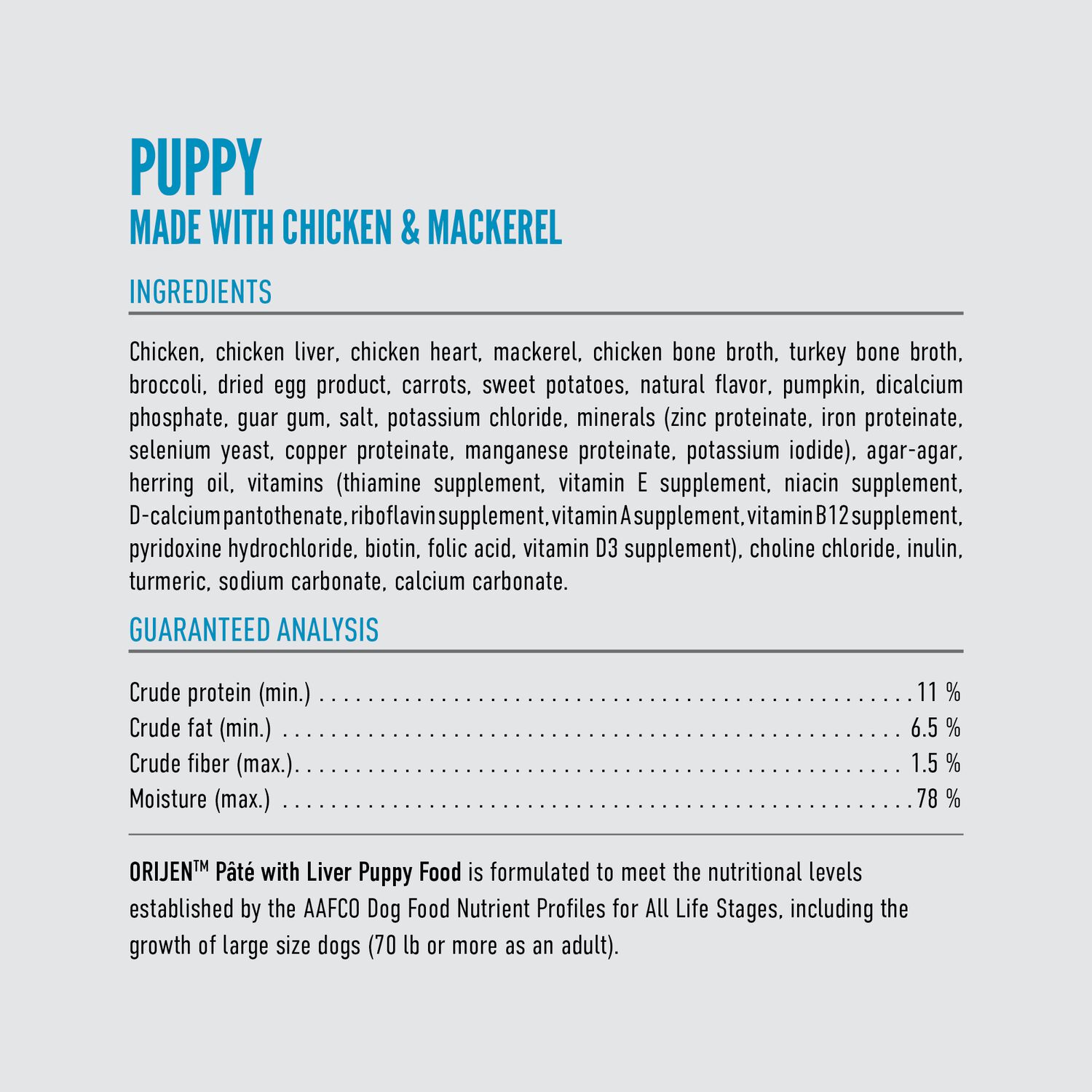 Orijen Pate With Liver Puppy Chicken & Mackerel Wet Dog Food, 12.8-Oz